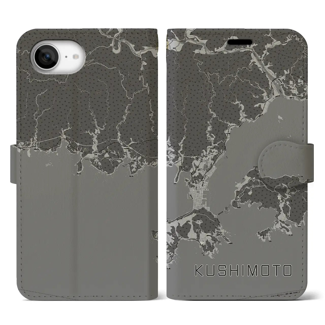 【串本(和歌山県)】地図柄iPhoneケース(手帳タイプ)