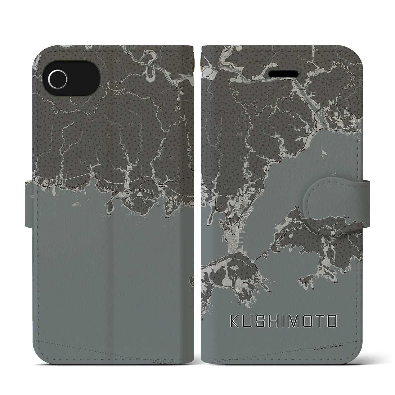 【串本(和歌山県)】地図柄iPhoneケース(手帳タイプ)