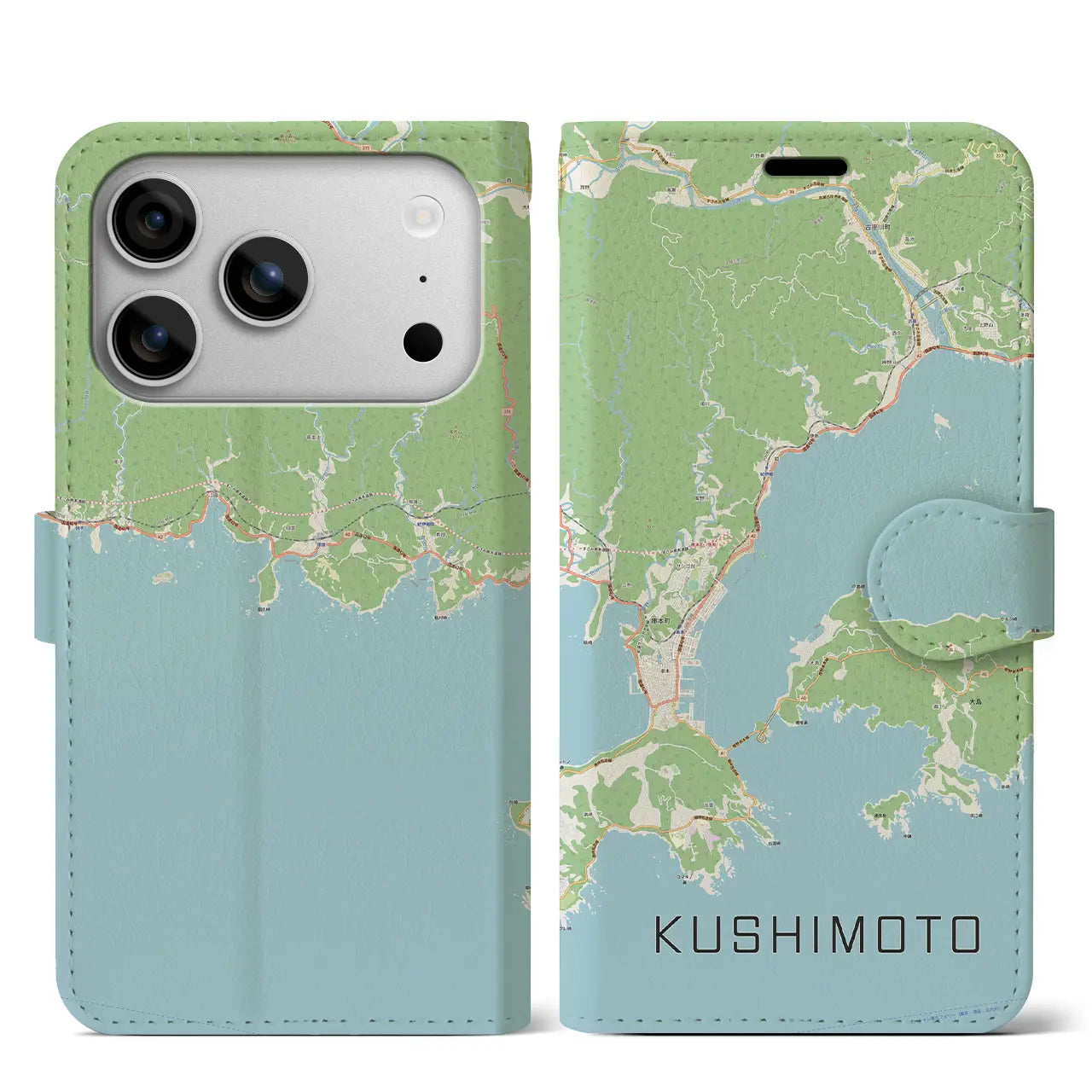 【串本(和歌山県)】地図柄iPhoneケース(手帳タイプ)