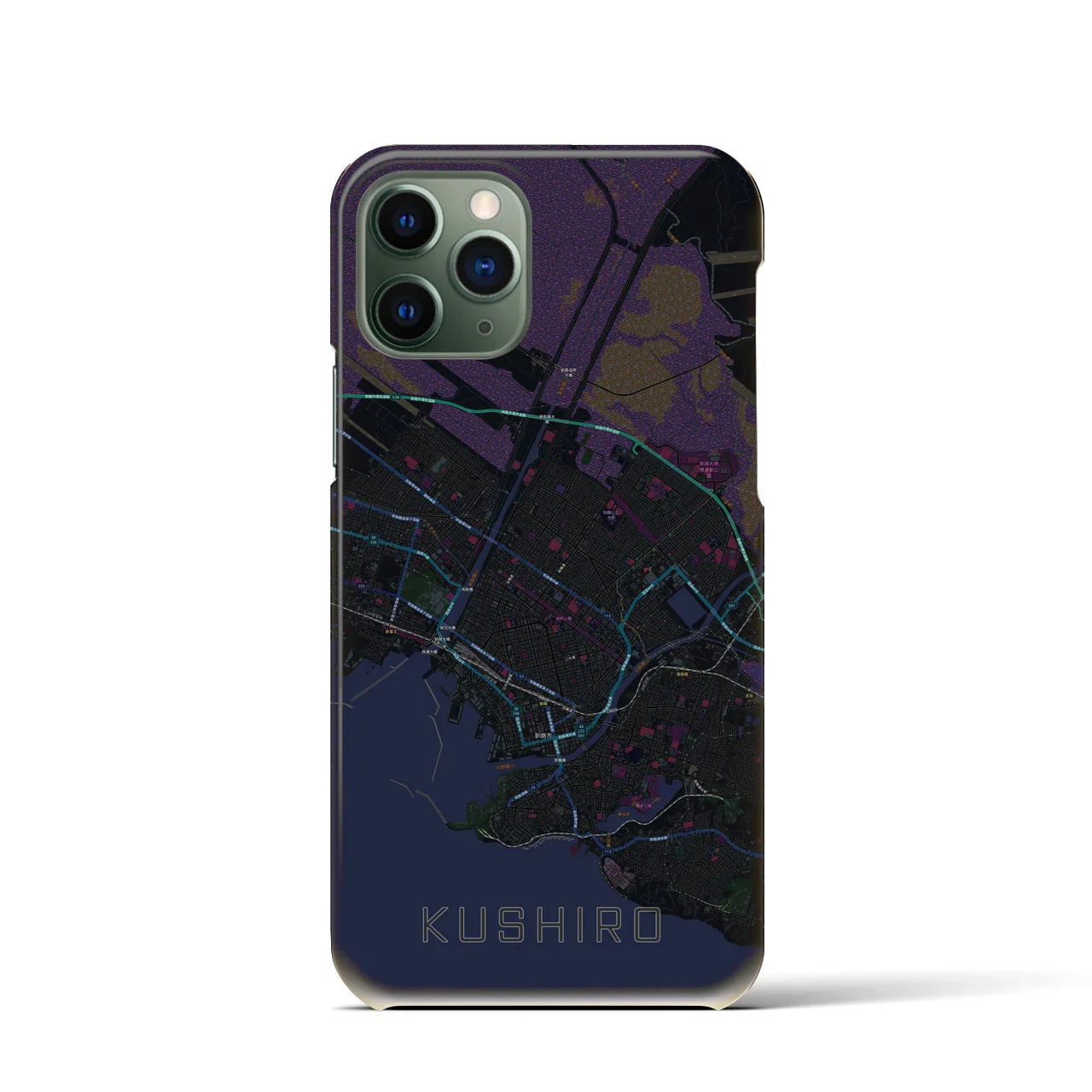 【釧路(北海道)】地図柄iPhoneケース(バックカバータイプ)