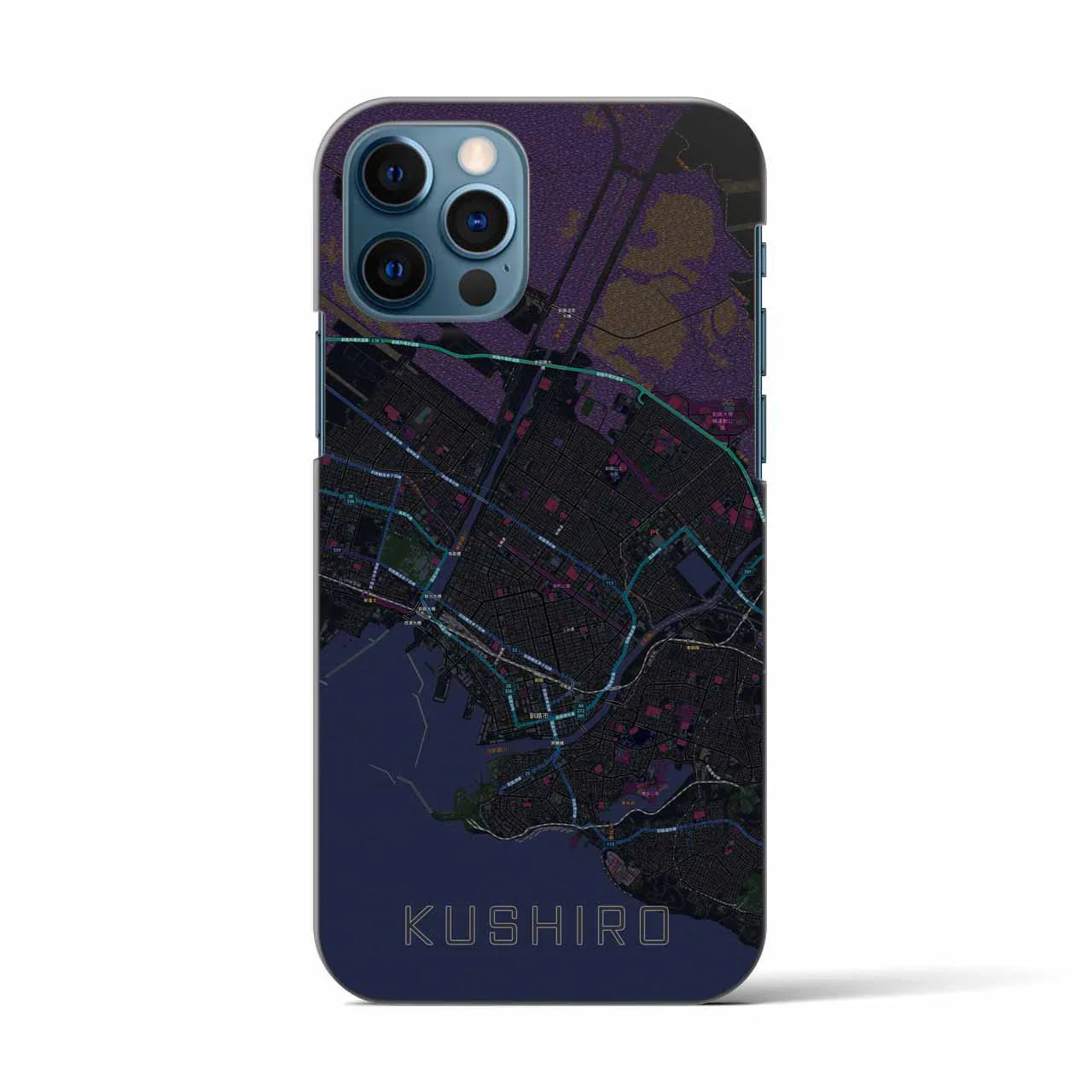 【釧路(北海道)】地図柄iPhoneケース(バックカバータイプ)