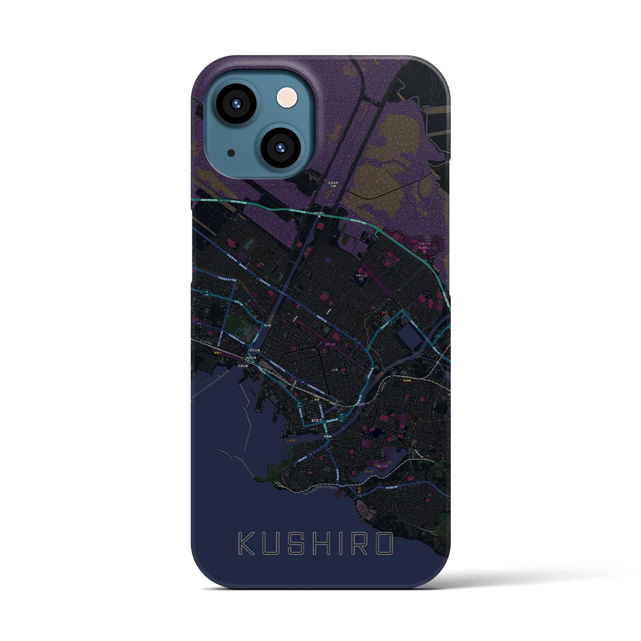 【釧路(北海道)】地図柄iPhoneケース(バックカバータイプ)