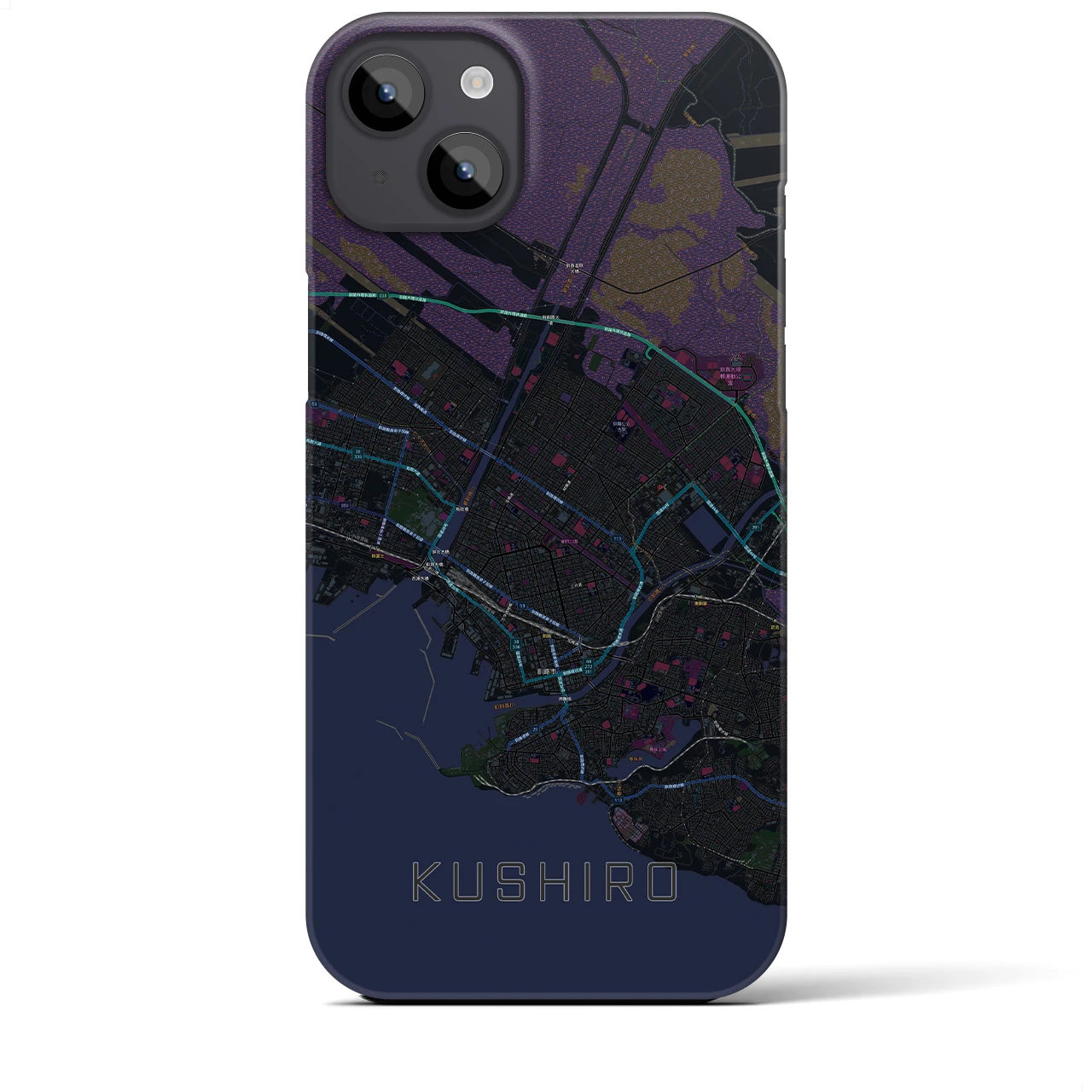 【釧路(北海道)】地図柄iPhoneケース(バックカバータイプ)