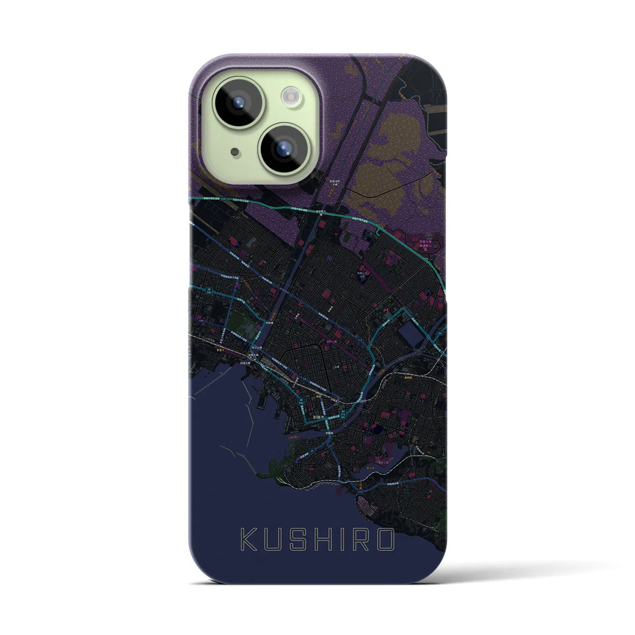 【釧路(北海道)】地図柄iPhoneケース(バックカバータイプ)
