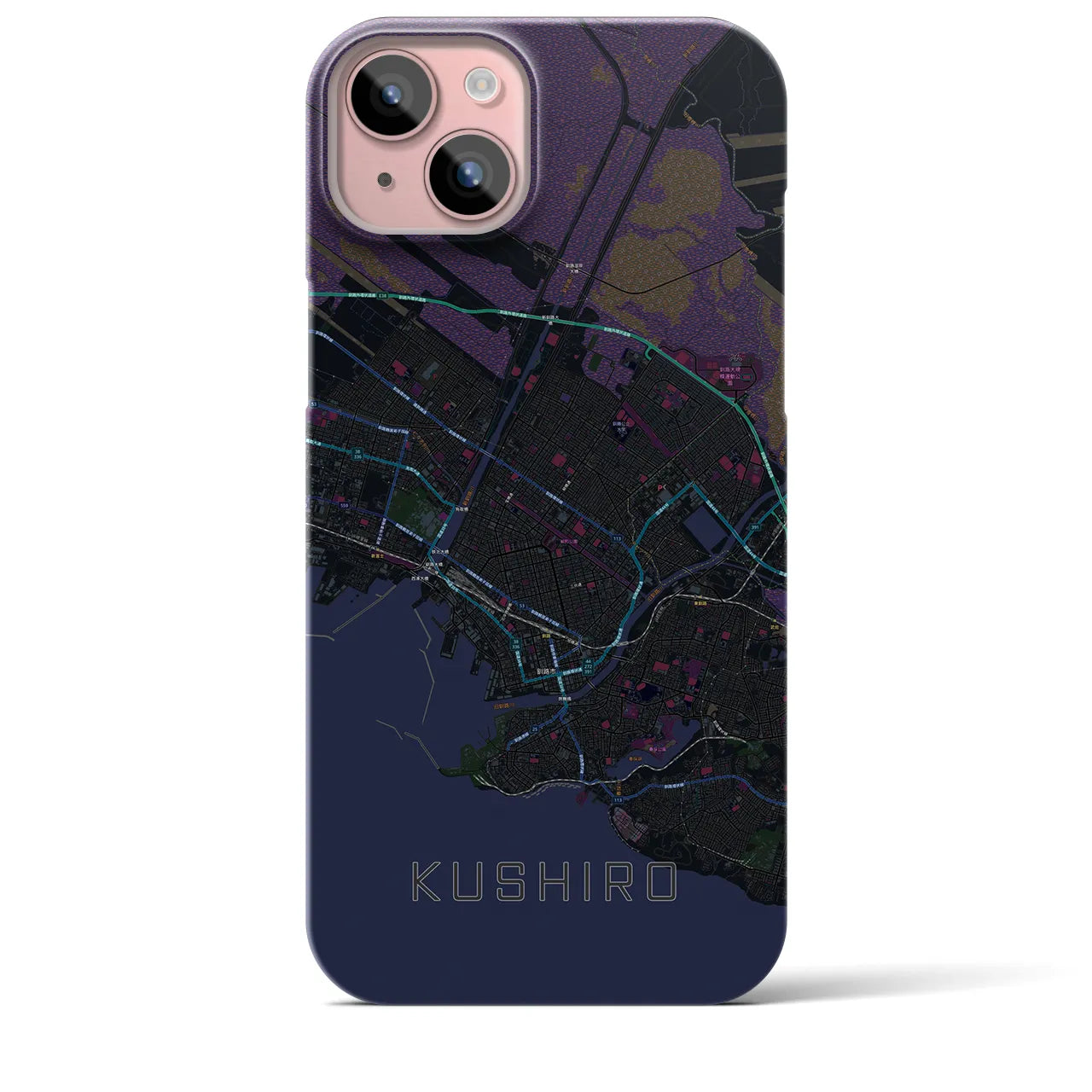 【釧路(北海道)】地図柄iPhoneケース(バックカバータイプ)