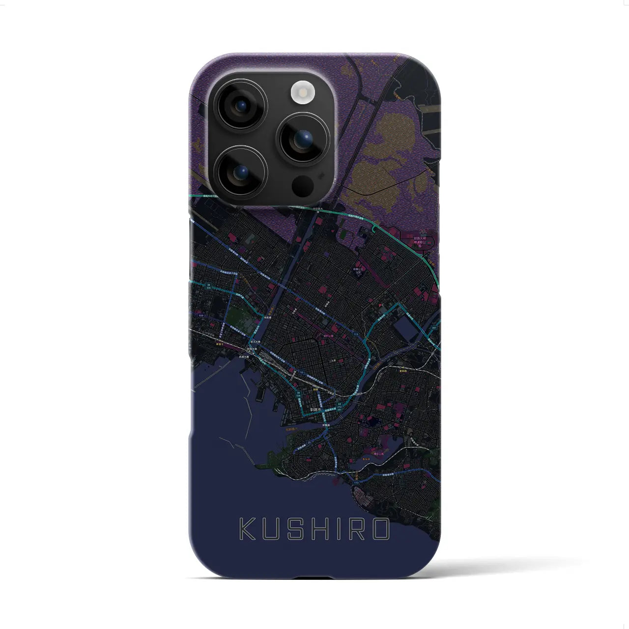 【釧路(北海道)】地図柄iPhoneケース(バックカバータイプ)