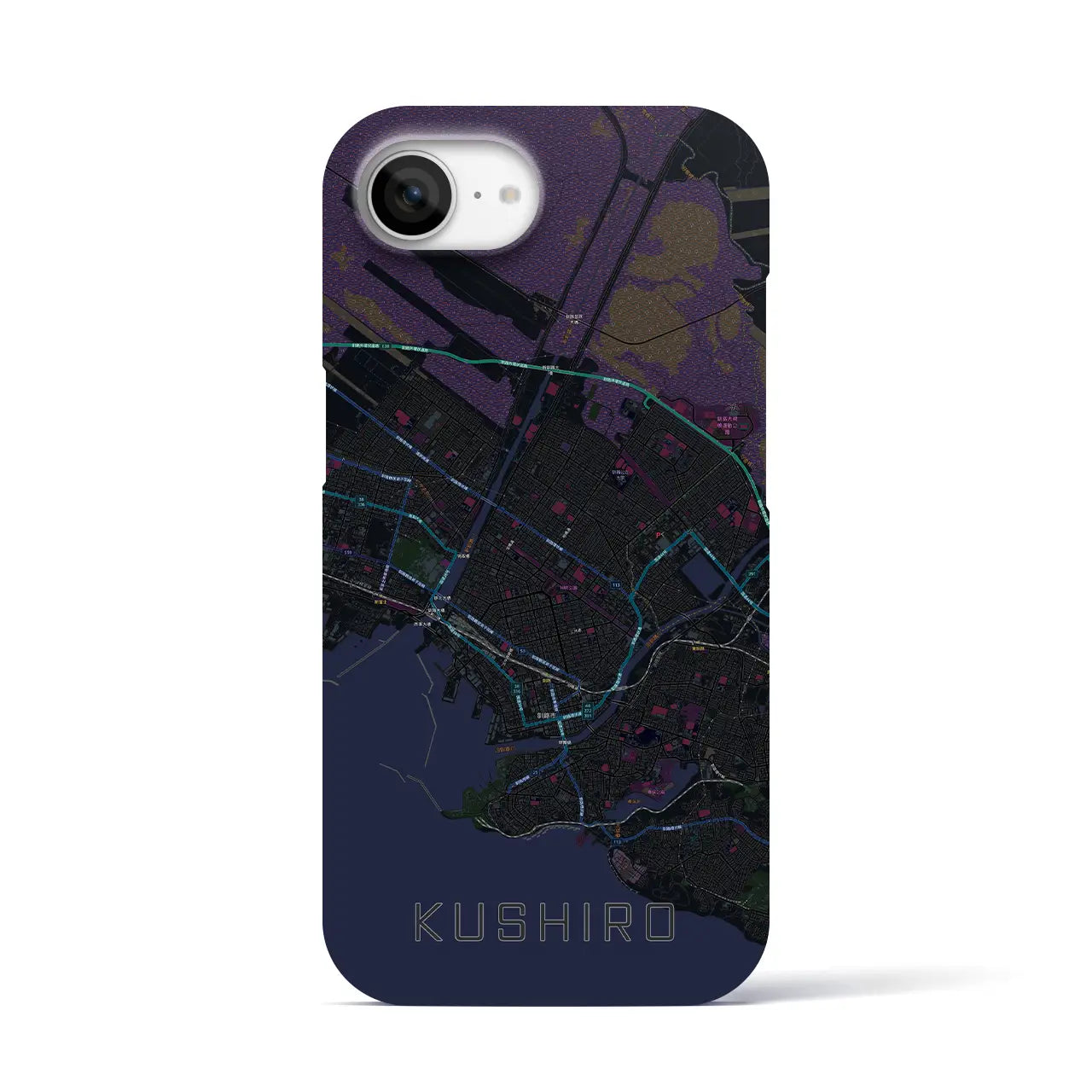 【釧路(北海道)】地図柄iPhoneケース(バックカバータイプ)