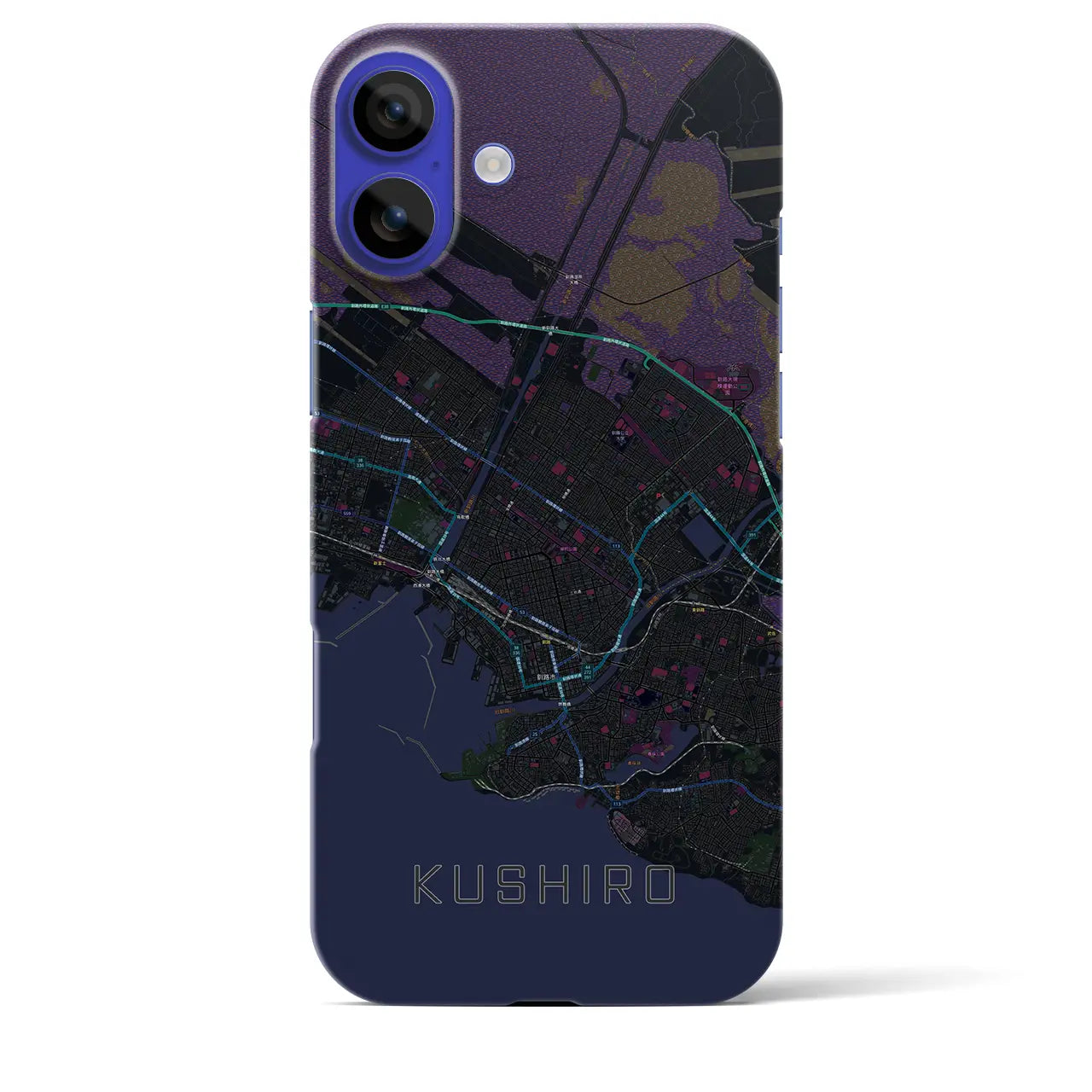 【釧路(北海道)】地図柄iPhoneケース(バックカバータイプ)