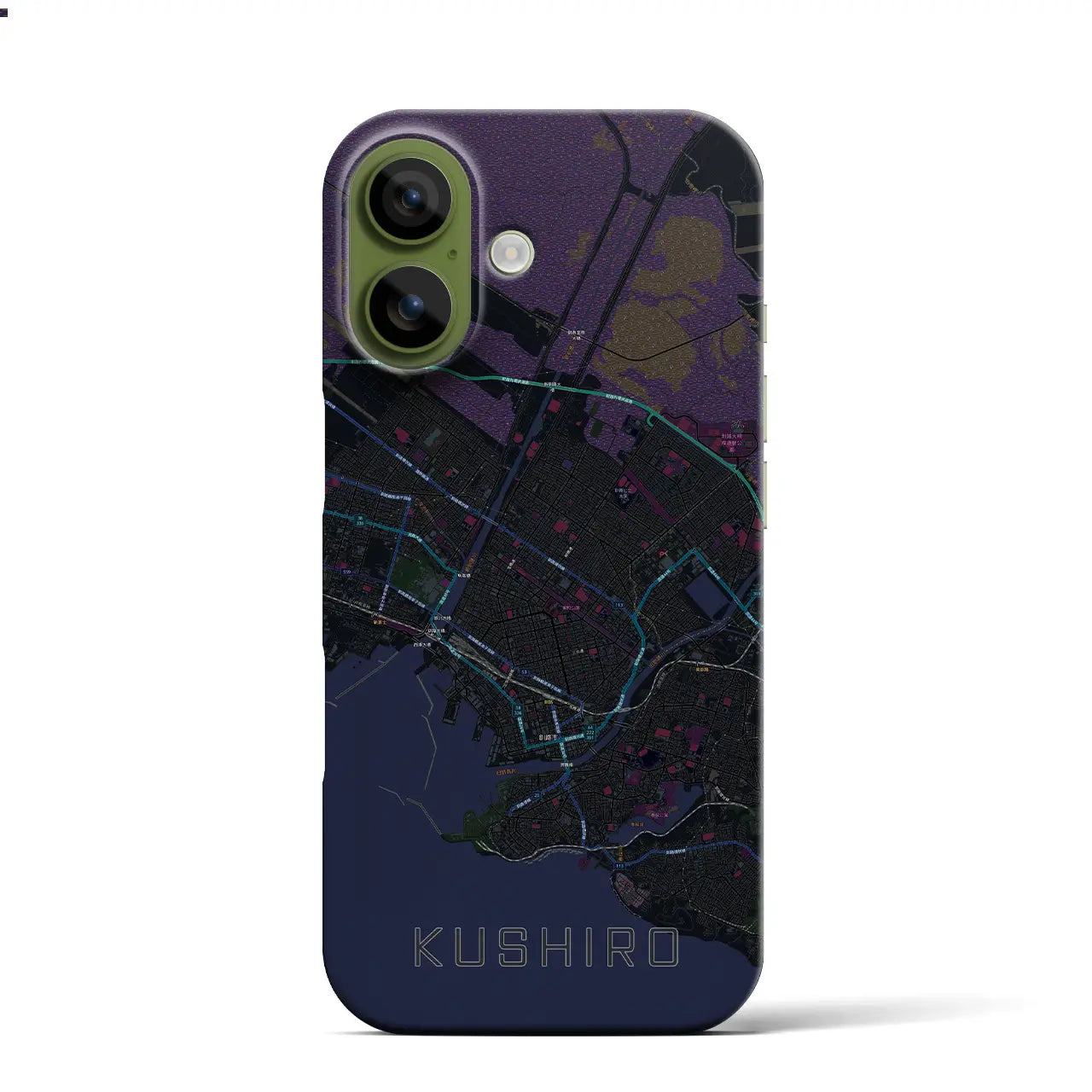 【釧路(北海道)】地図柄iPhoneケース(バックカバータイプ)