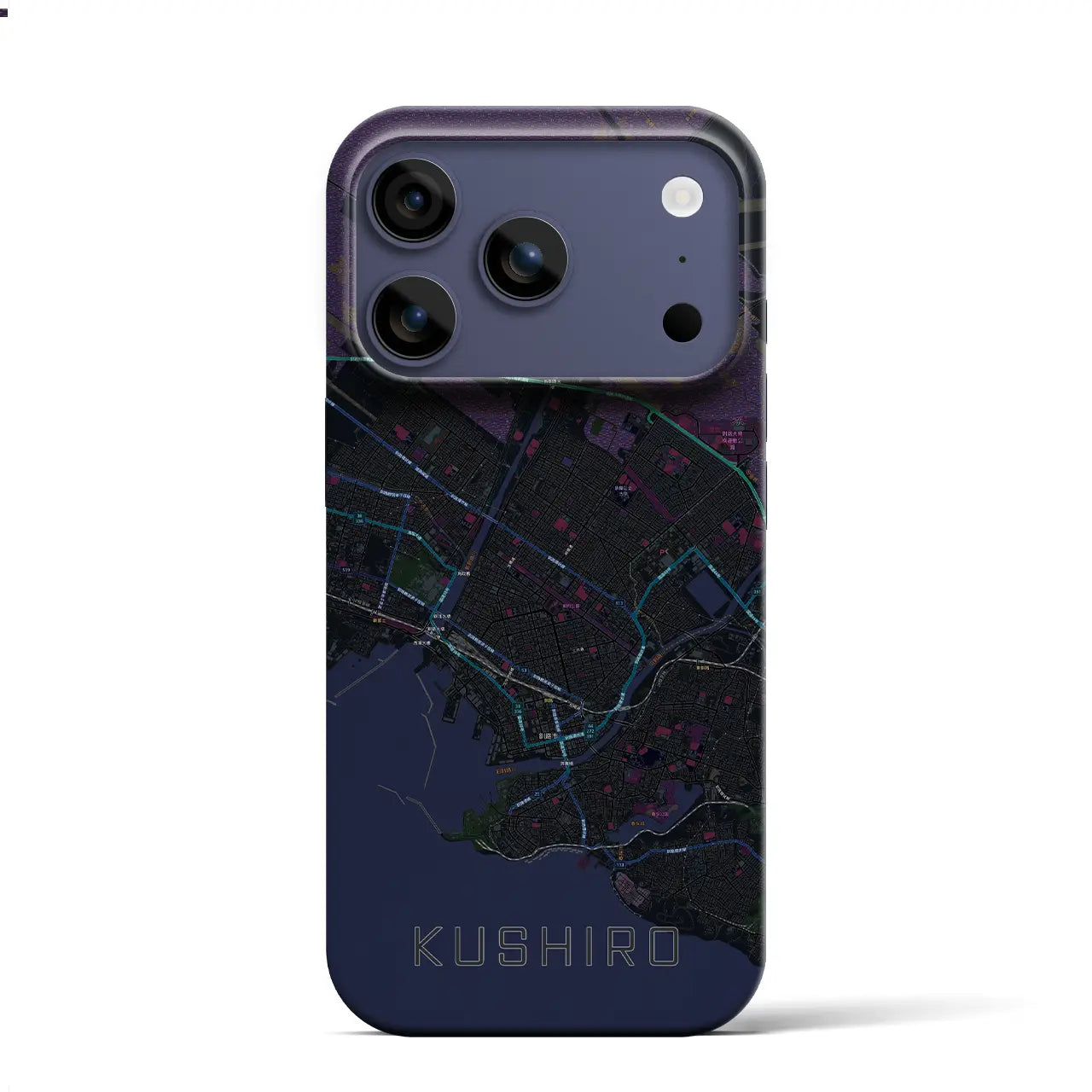 【釧路(北海道)】地図柄iPhoneケース(バックカバータイプ)