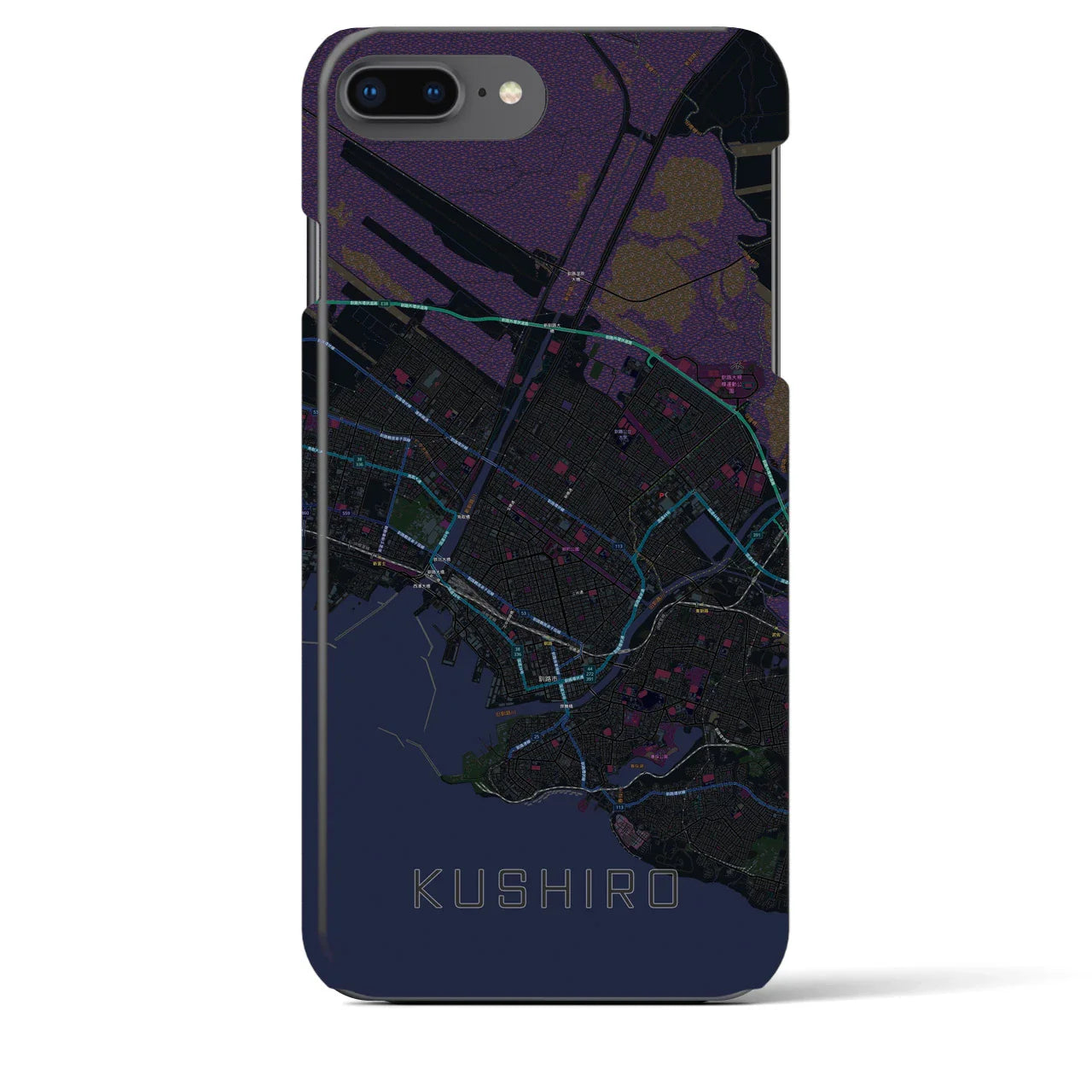 【釧路(北海道)】地図柄iPhoneケース(バックカバータイプ)
