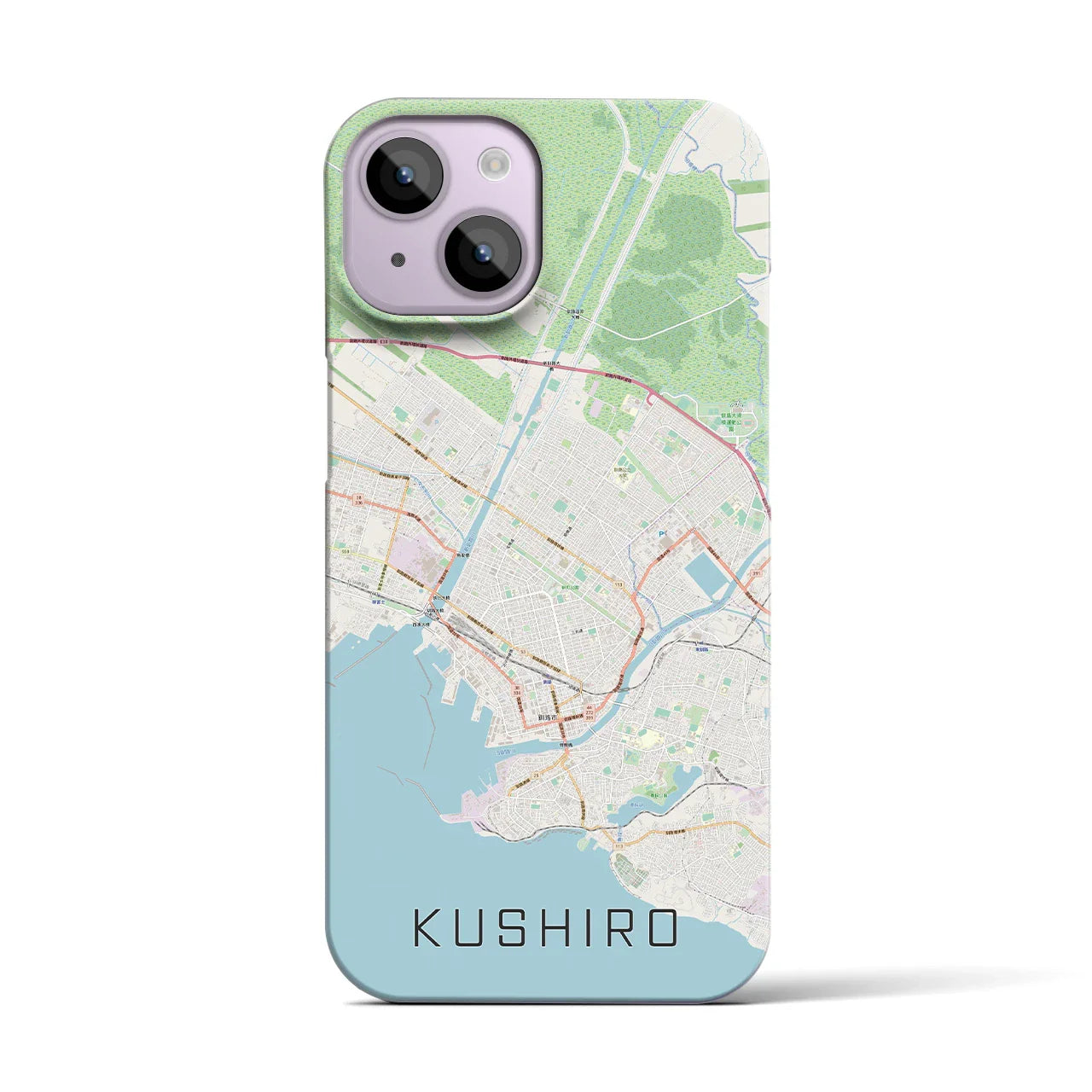 【釧路(北海道)】地図柄iPhoneケース(バックカバータイプ)