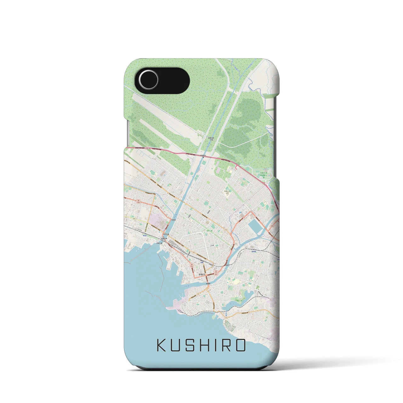 【釧路(北海道)】地図柄iPhoneケース(バックカバータイプ)