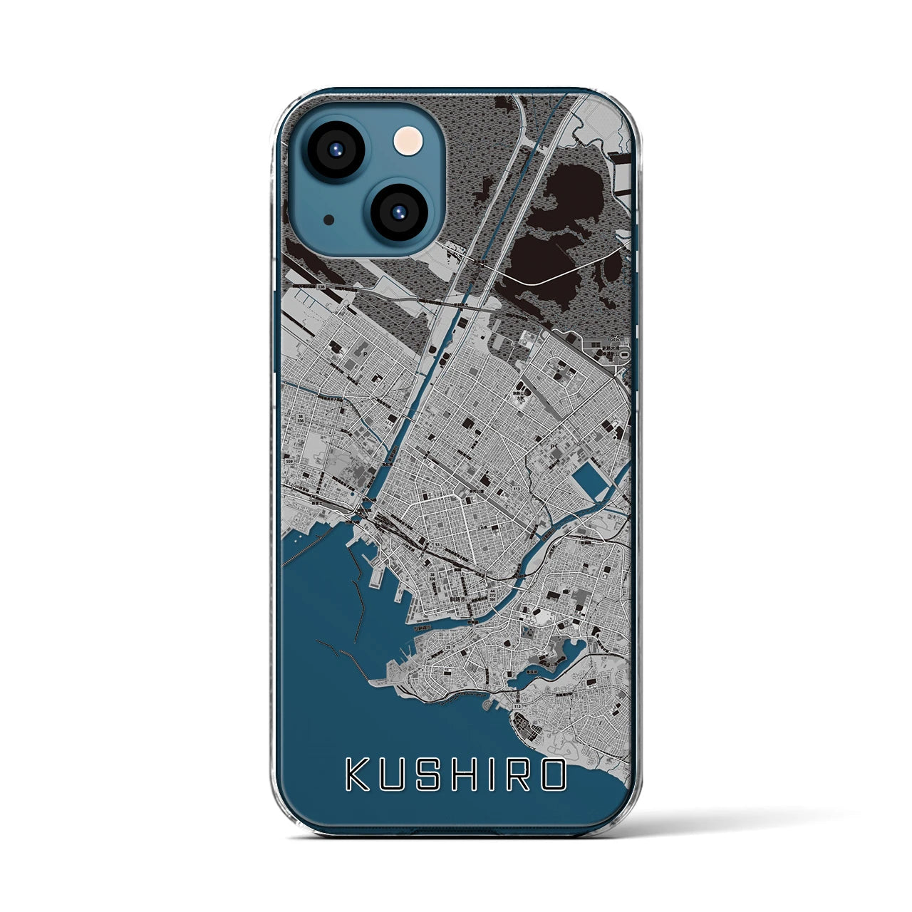 【釧路(北海道)】地図柄iPhoneケース(クリアタイプ)