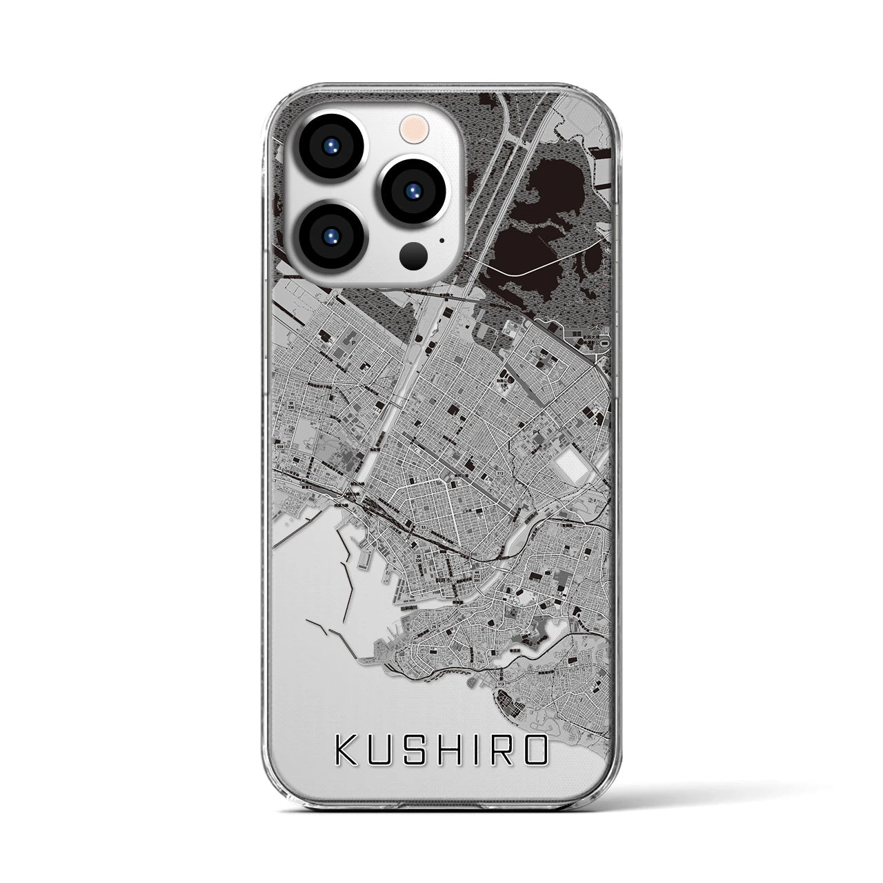 【釧路(北海道)】地図柄iPhoneケース(クリアタイプ)