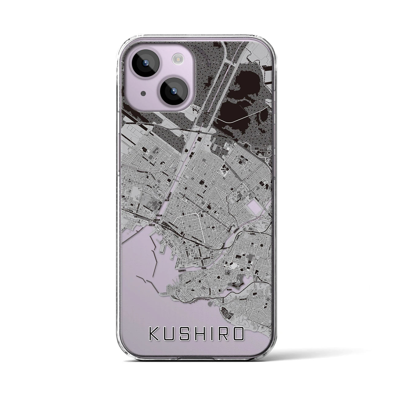 【釧路(北海道)】地図柄iPhoneケース(クリアタイプ)