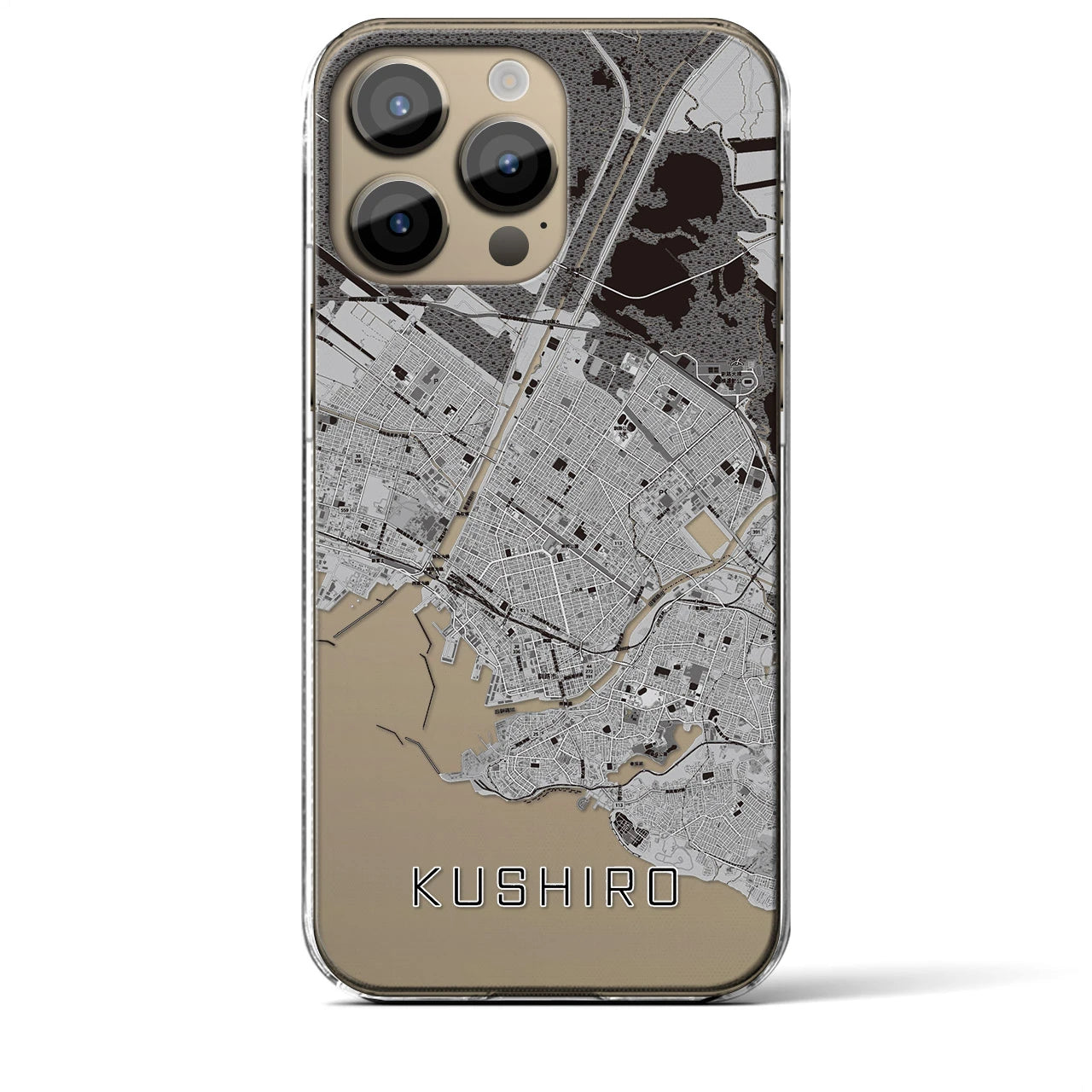 【釧路(北海道)】地図柄iPhoneケース(クリアタイプ)