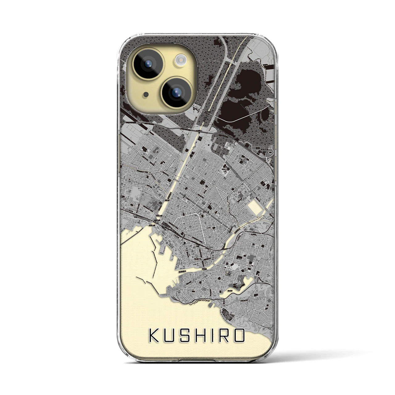 【釧路(北海道)】地図柄iPhoneケース(クリアタイプ)