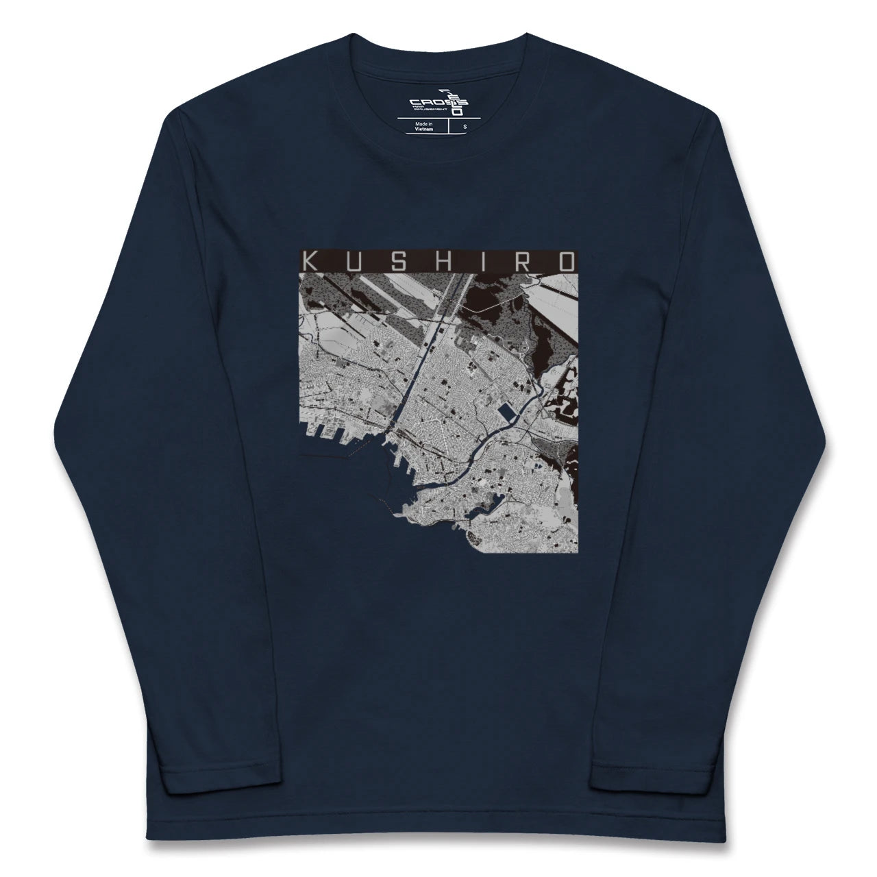 【釧路(北海道)】地図柄ロングスリーブTシャツ