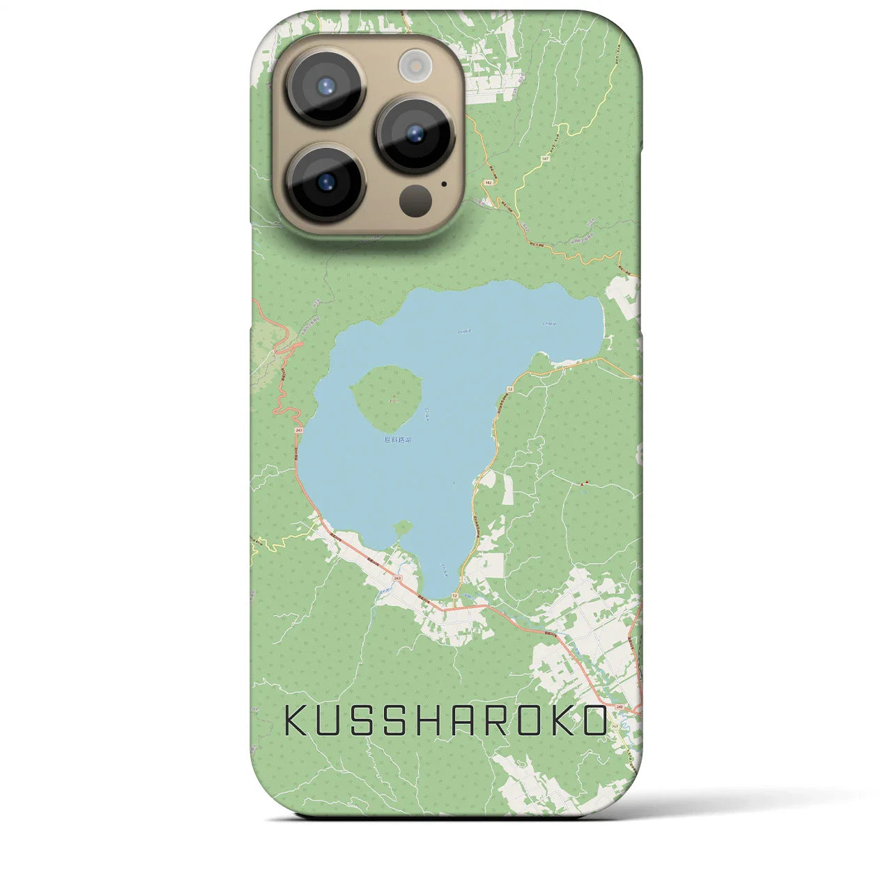 【屈斜路湖(北海道)】地図柄iPhoneケース(バックカバータイプ)