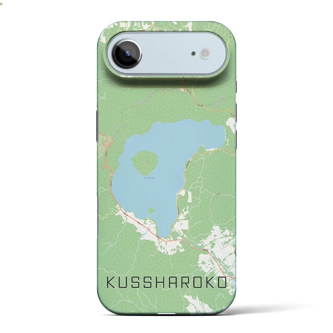 【屈斜路湖(北海道)】地図柄iPhoneケース(バックカバータイプ)