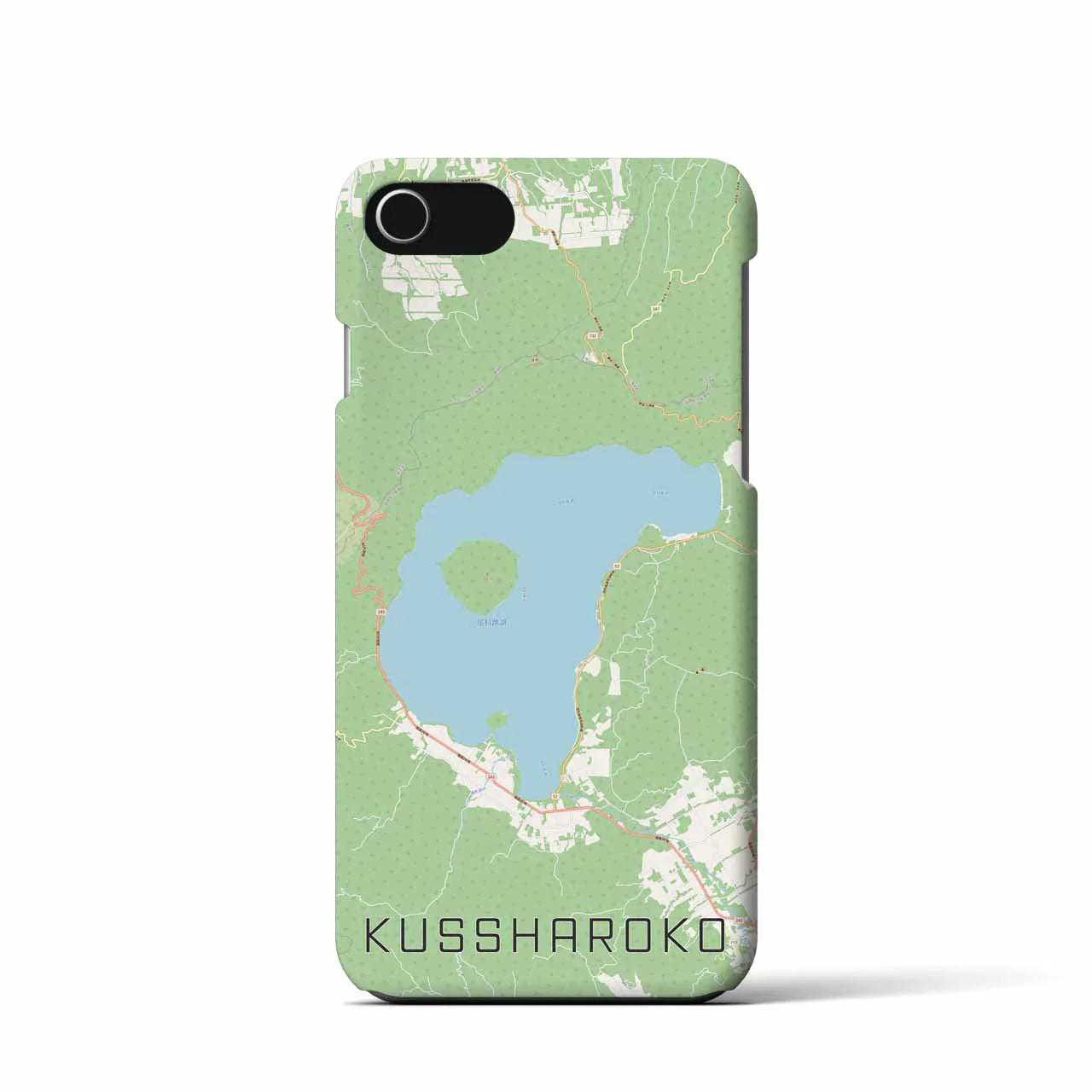 【屈斜路湖(北海道)】地図柄iPhoneケース(バックカバータイプ)