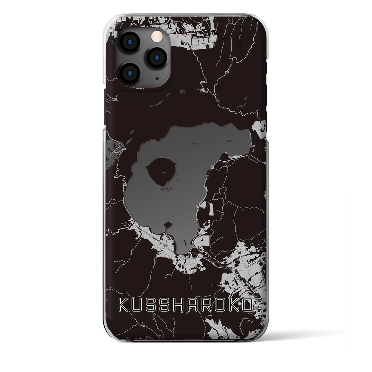 【屈斜路湖(北海道)】地図柄iPhoneケース(クリアタイプ)