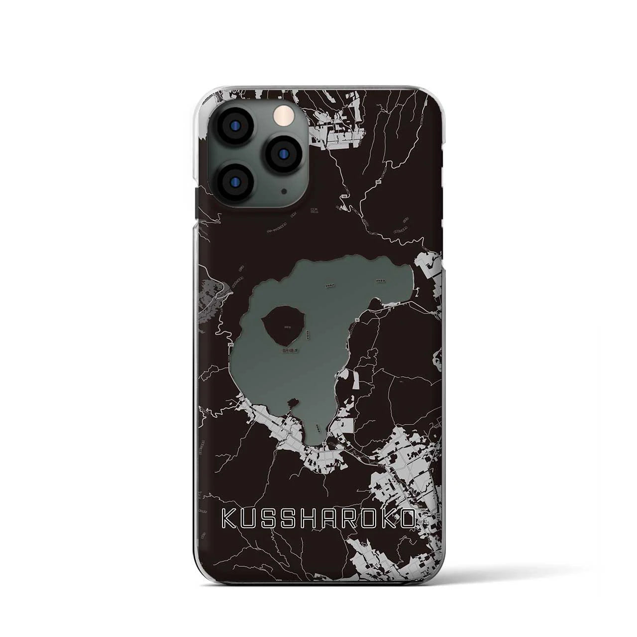 【屈斜路湖(北海道)】地図柄iPhoneケース(クリアタイプ)