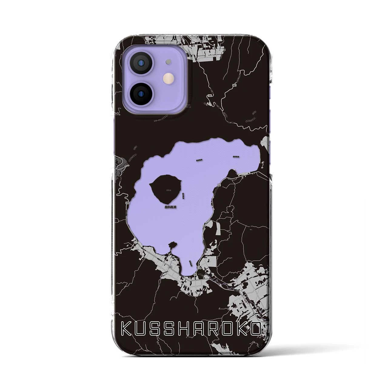 【屈斜路湖(北海道)】地図柄iPhoneケース(クリアタイプ)