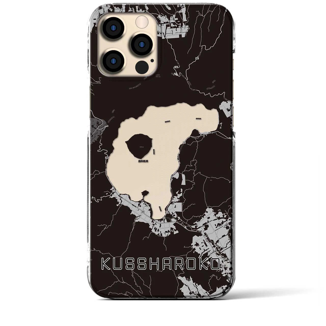 【屈斜路湖(北海道)】地図柄iPhoneケース(クリアタイプ)