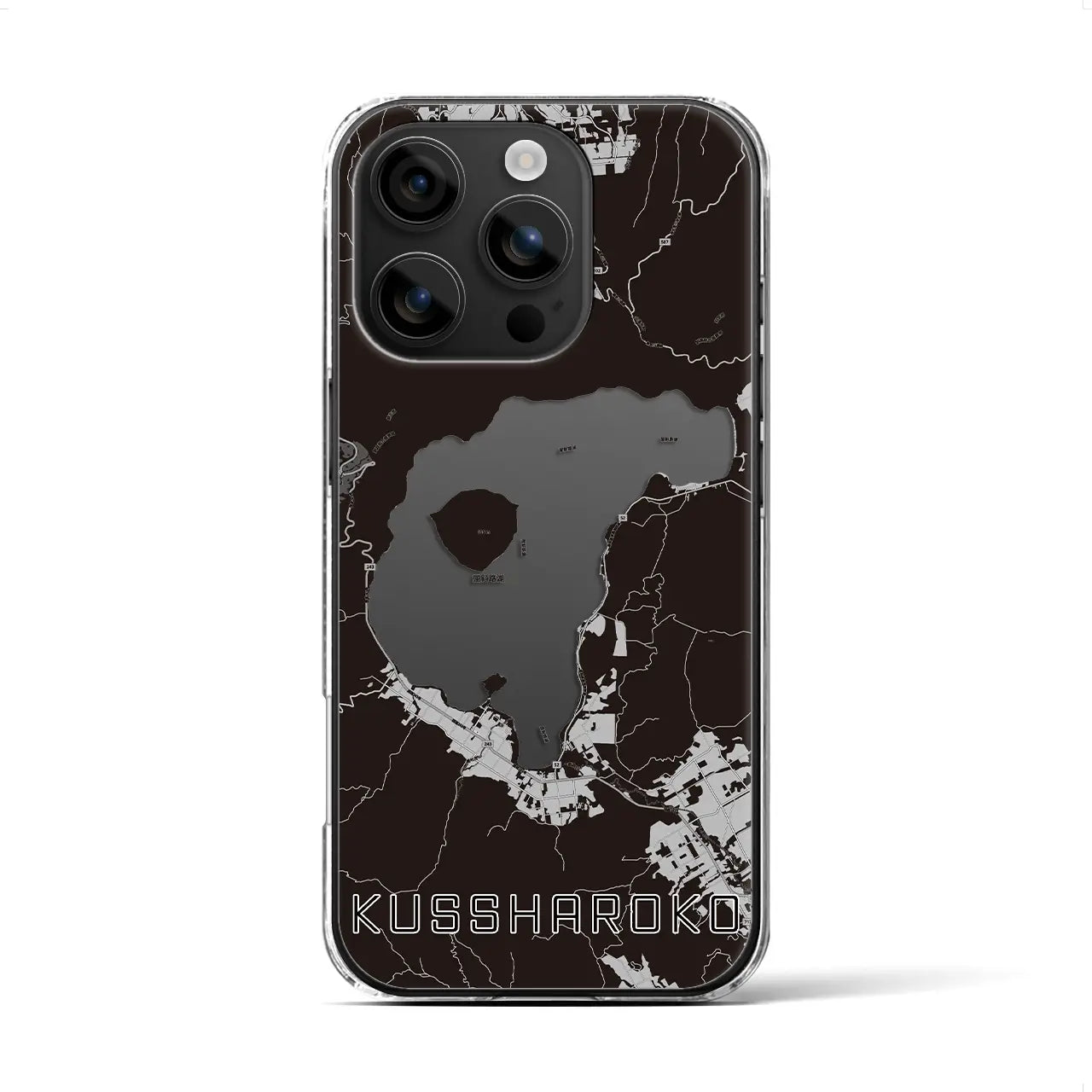 【屈斜路湖(北海道)】地図柄iPhoneケース(クリアタイプ)