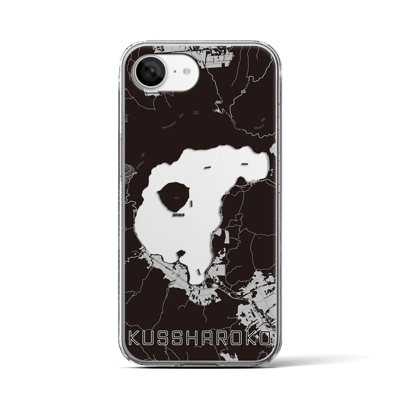 【屈斜路湖(北海道)】地図柄iPhoneケース(クリアタイプ)