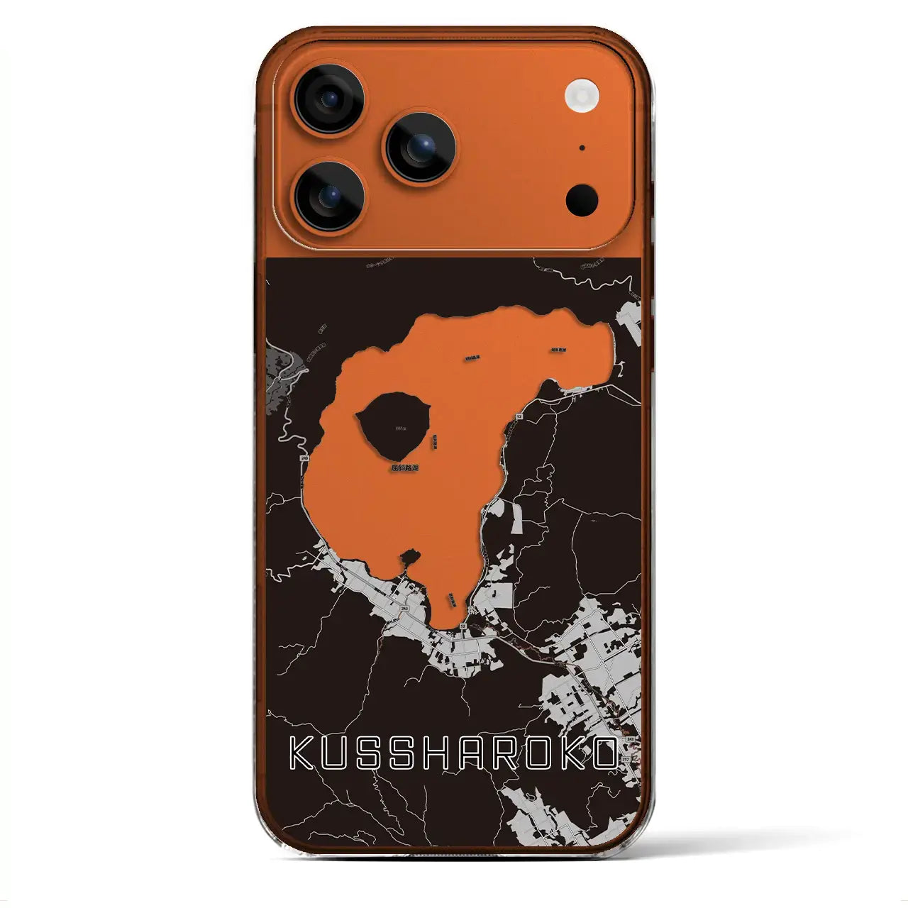 【屈斜路湖(北海道)】地図柄iPhoneケース(クリアタイプ)