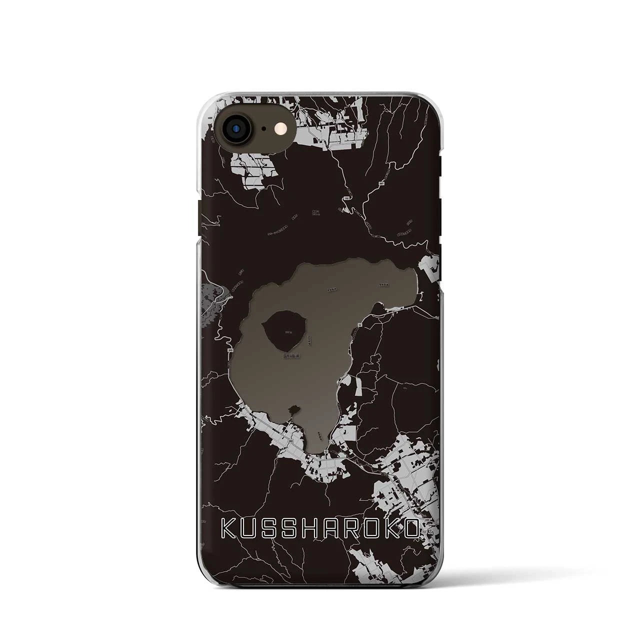 【屈斜路湖(北海道)】地図柄iPhoneケース(クリアタイプ)