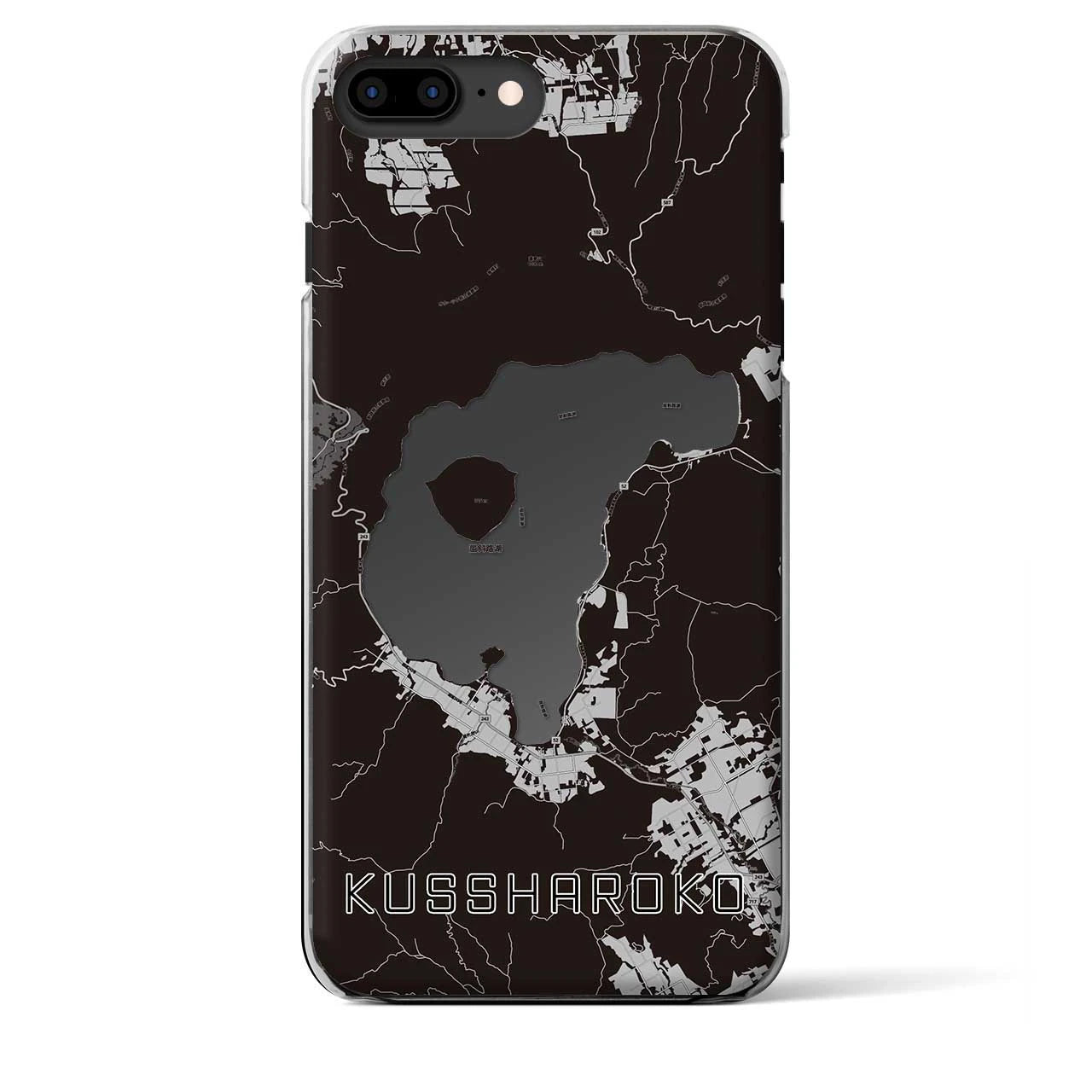 【屈斜路湖(北海道)】地図柄iPhoneケース(クリアタイプ)