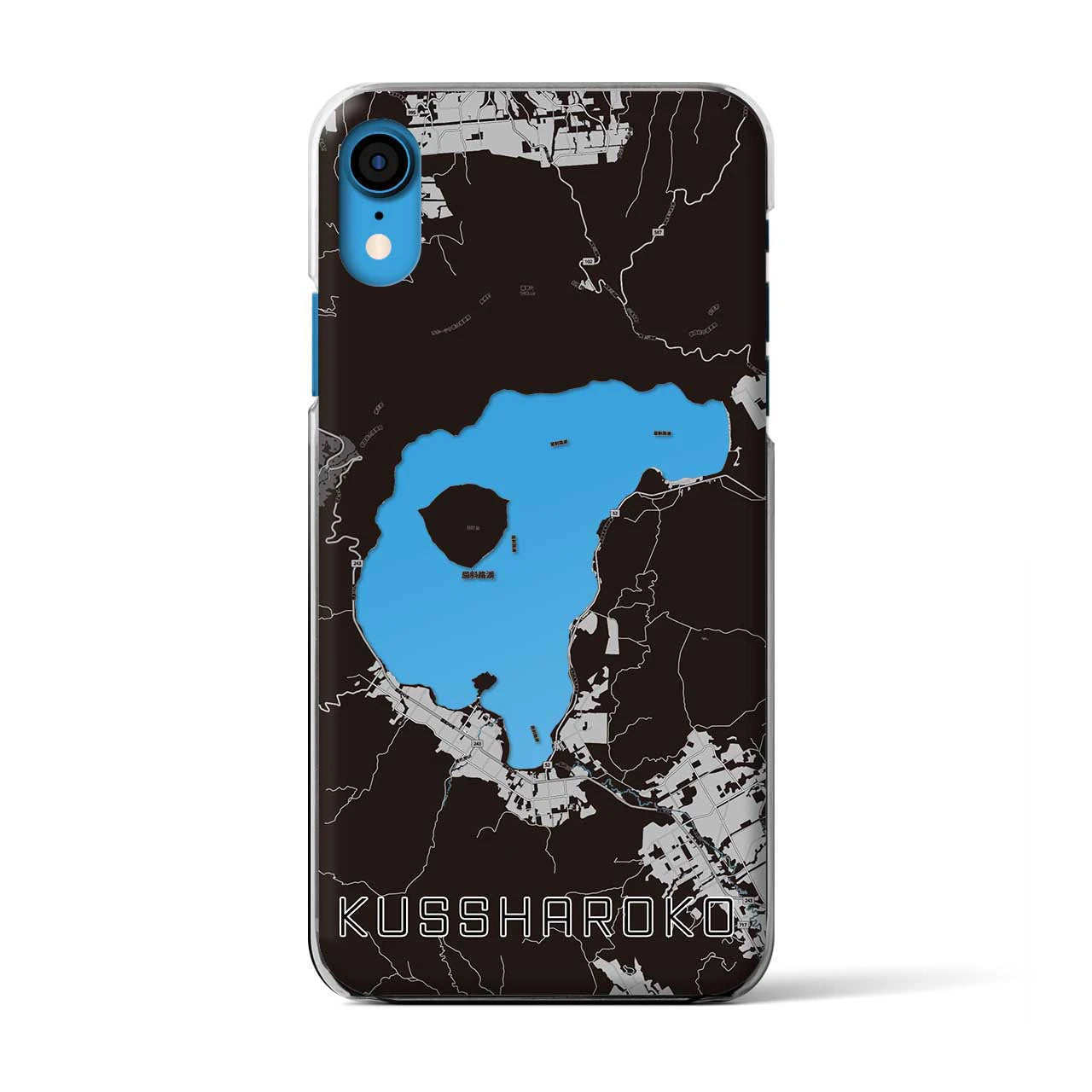 【屈斜路湖(北海道)】地図柄iPhoneケース(クリアタイプ)