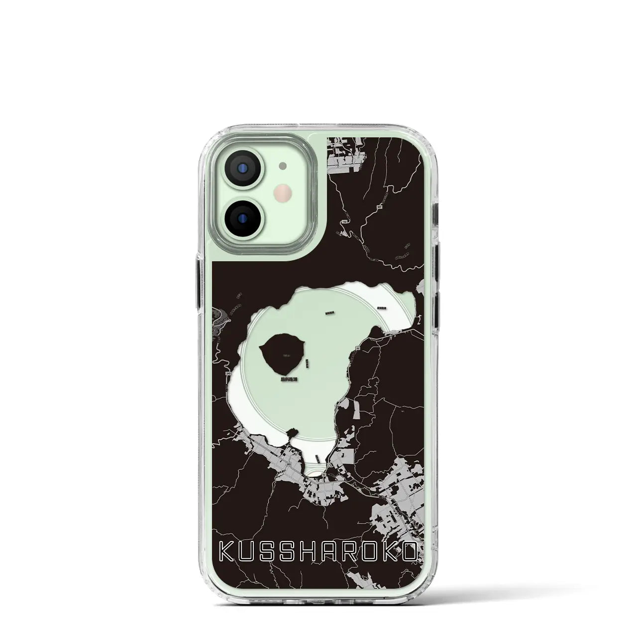 【屈斜路湖(北海道)】地図柄iPhoneケース(MagSafeタイプ)
