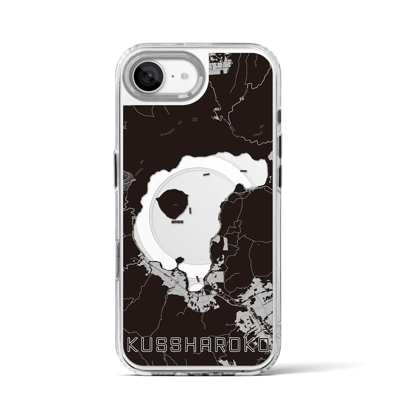 【屈斜路湖(北海道)】地図柄iPhoneケース(MagSafeタイプ)