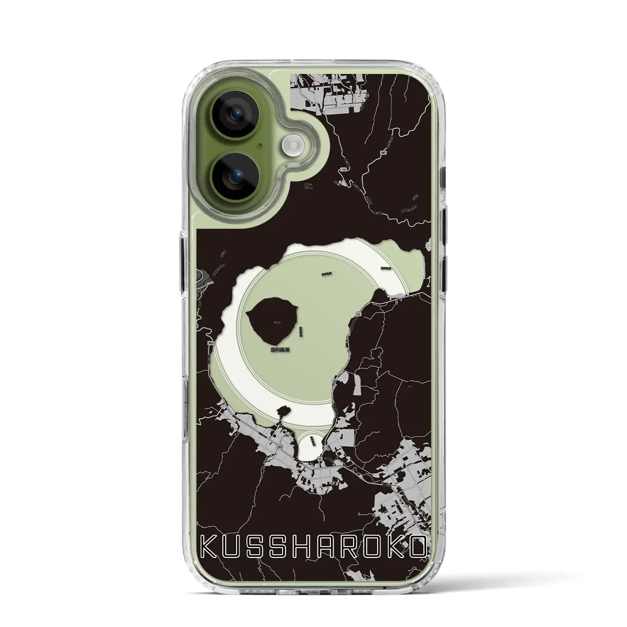 【屈斜路湖(北海道)】地図柄iPhoneケース(MagSafeタイプ)