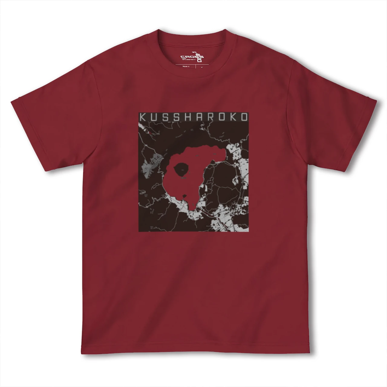 【屈斜路湖(北海道)】地図柄ヘビーウェイトTシャツ