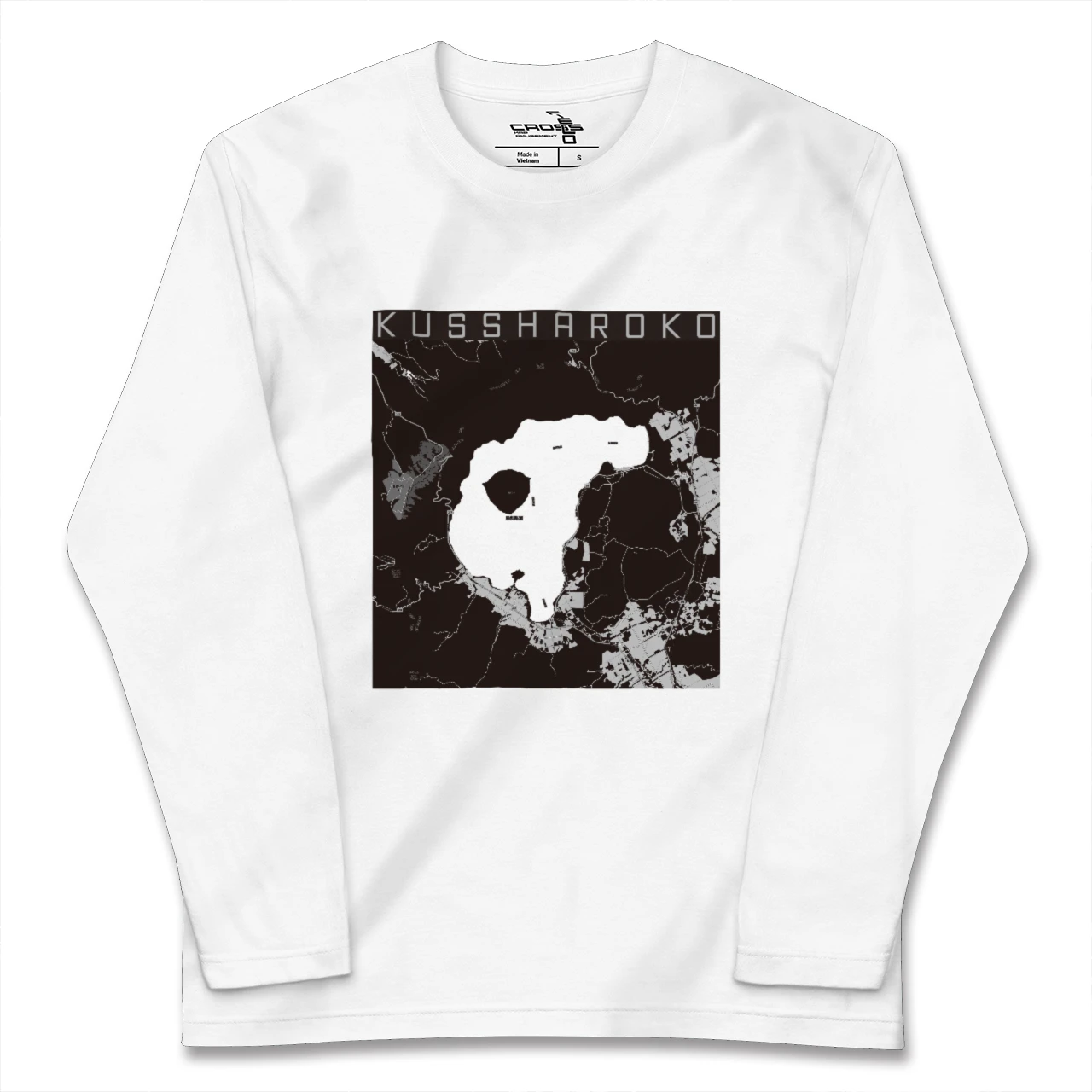 【屈斜路湖(北海道)】地図柄ロングスリーブTシャツ