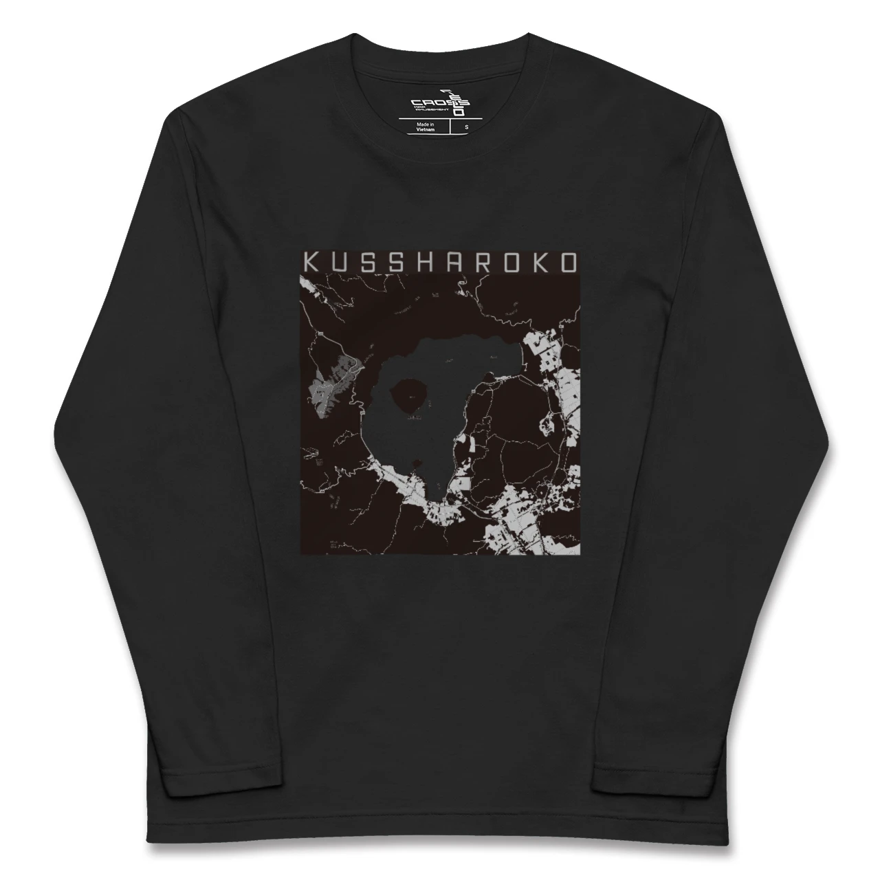 【屈斜路湖(北海道)】地図柄ロングスリーブTシャツ