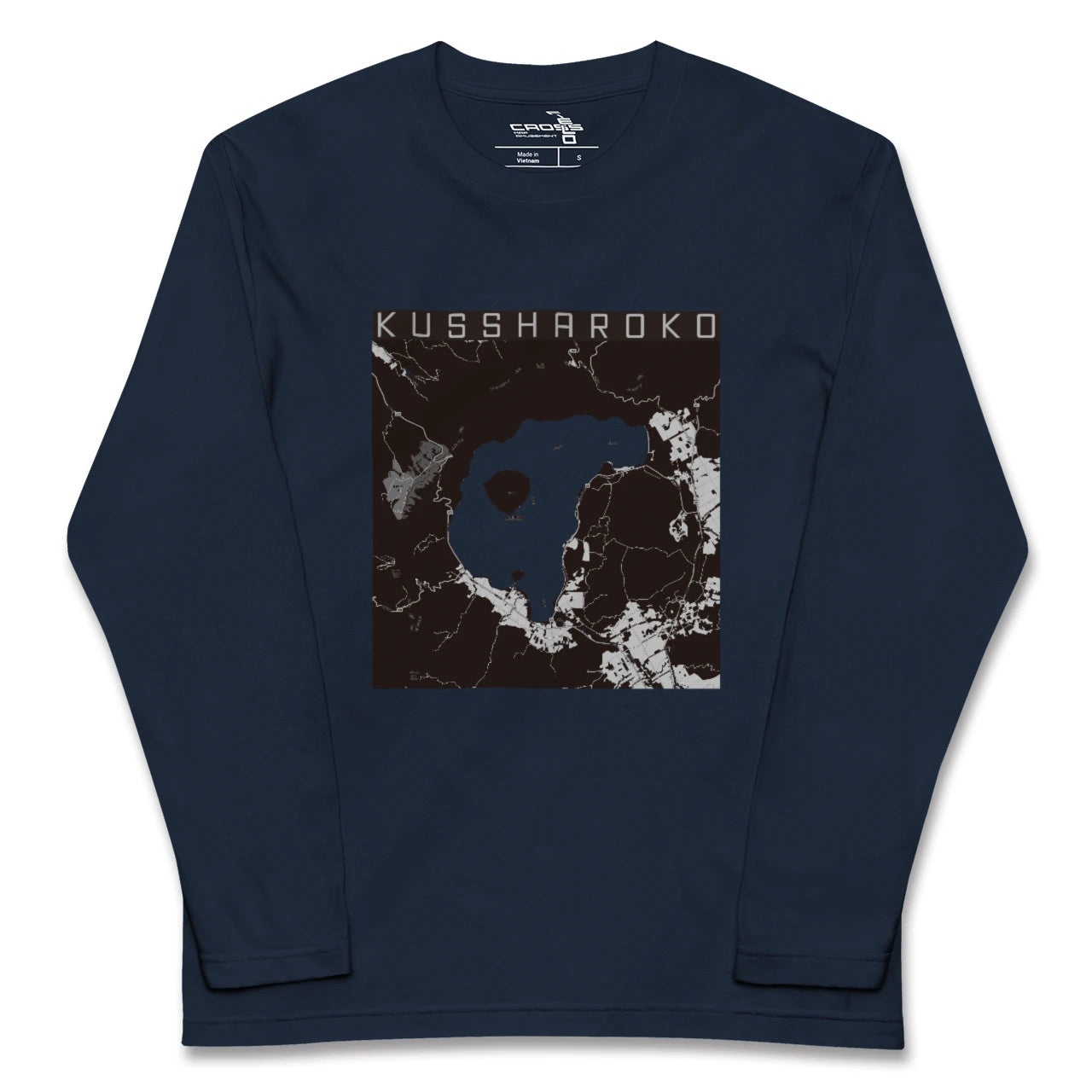 【屈斜路湖(北海道)】地図柄ロングスリーブTシャツ