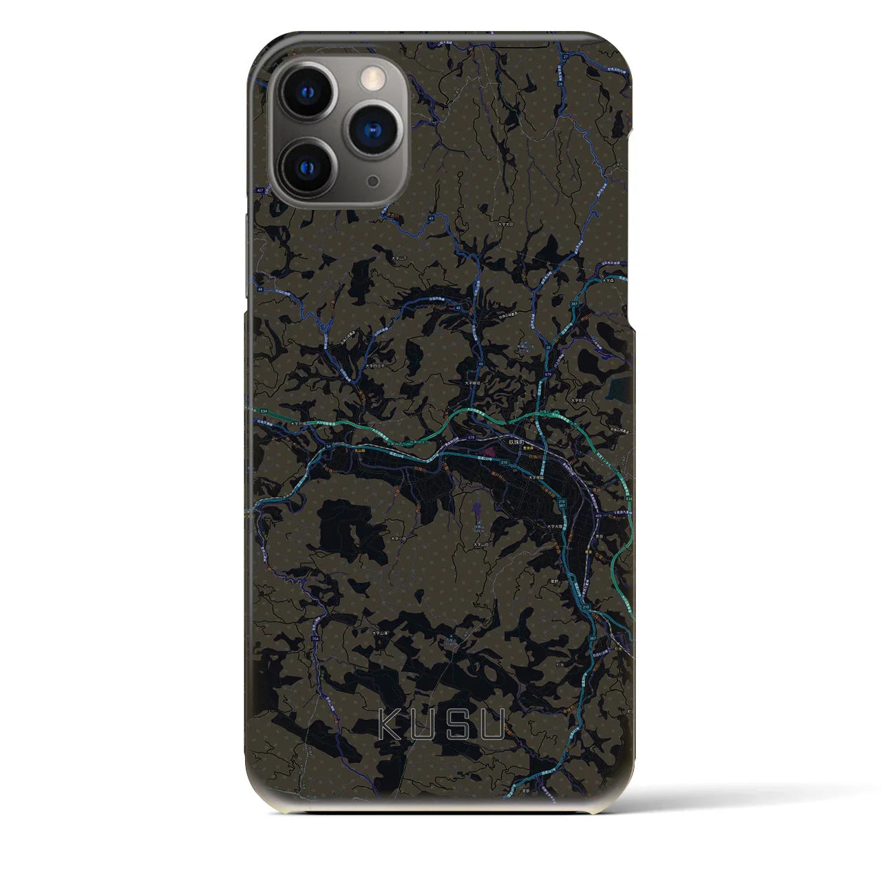 【玖珠(大分県)】地図柄iPhoneケース(バックカバータイプ)
