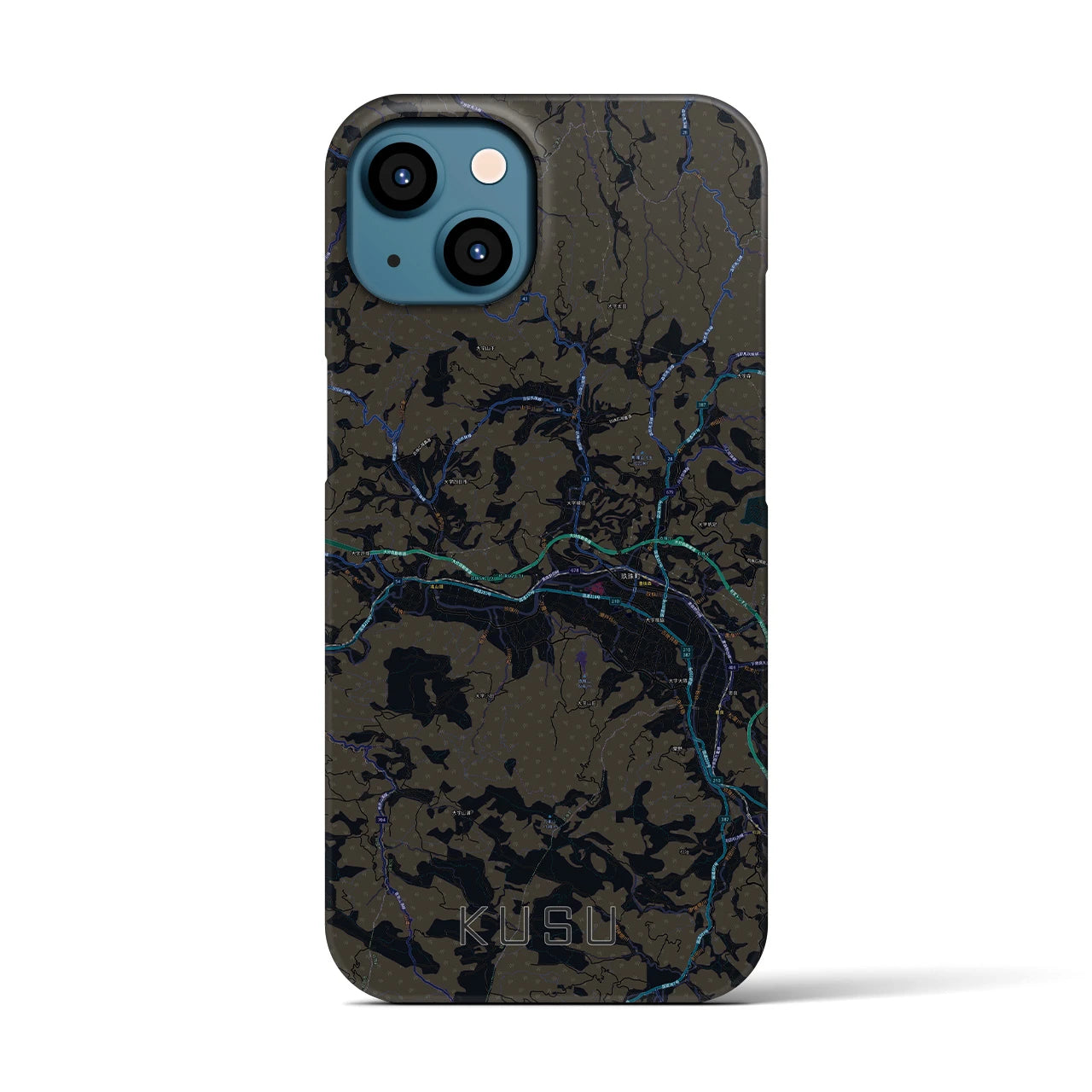 【玖珠(大分県)】地図柄iPhoneケース(バックカバータイプ)