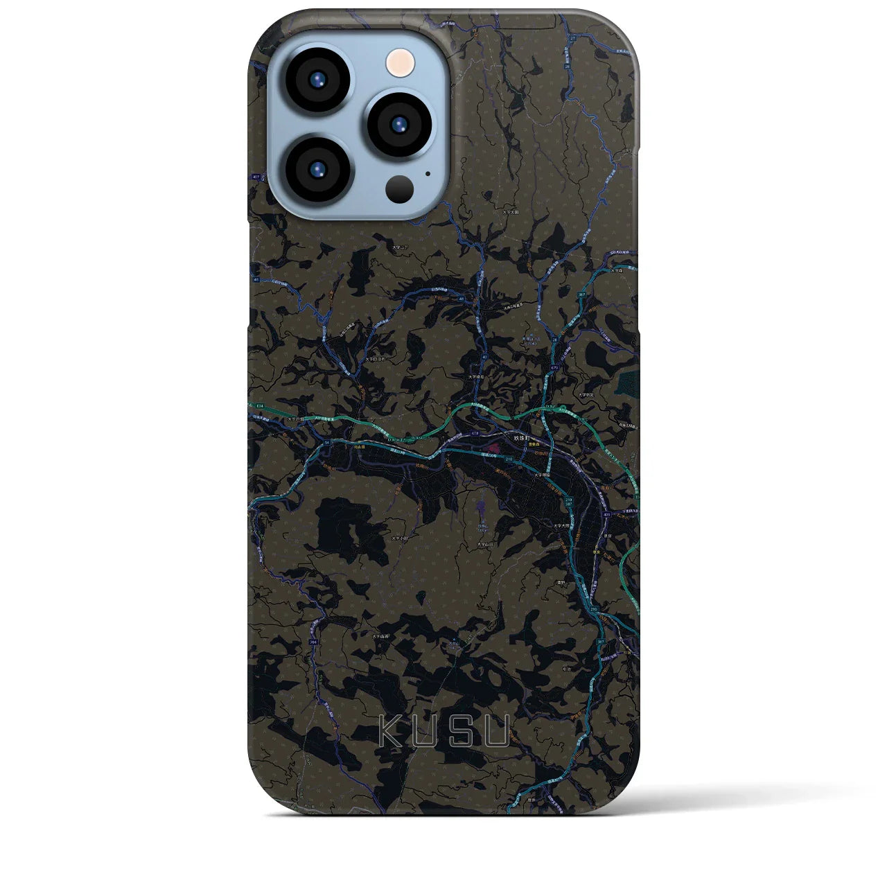 【玖珠(大分県)】地図柄iPhoneケース(バックカバータイプ)