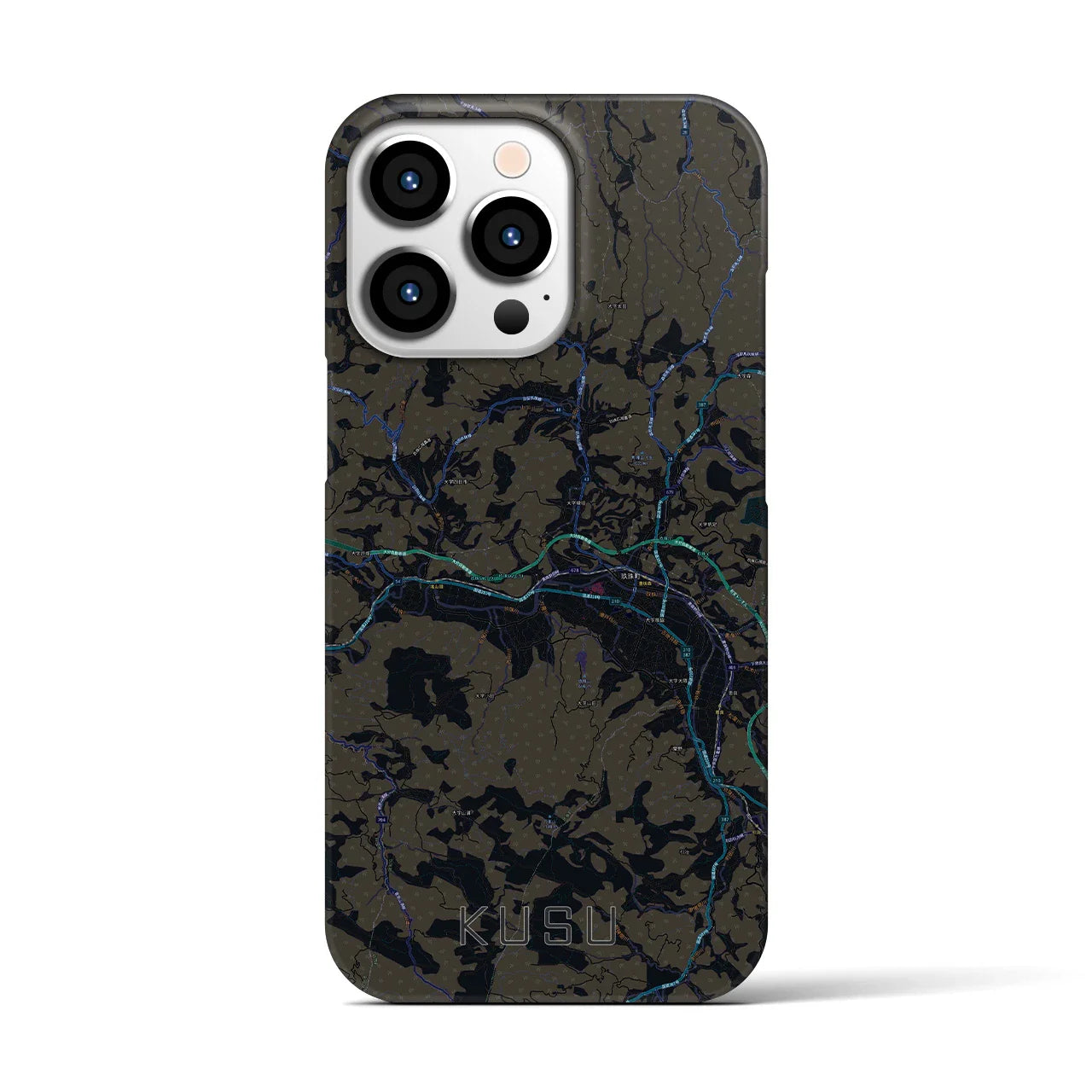 【玖珠(大分県)】地図柄iPhoneケース(バックカバータイプ)
