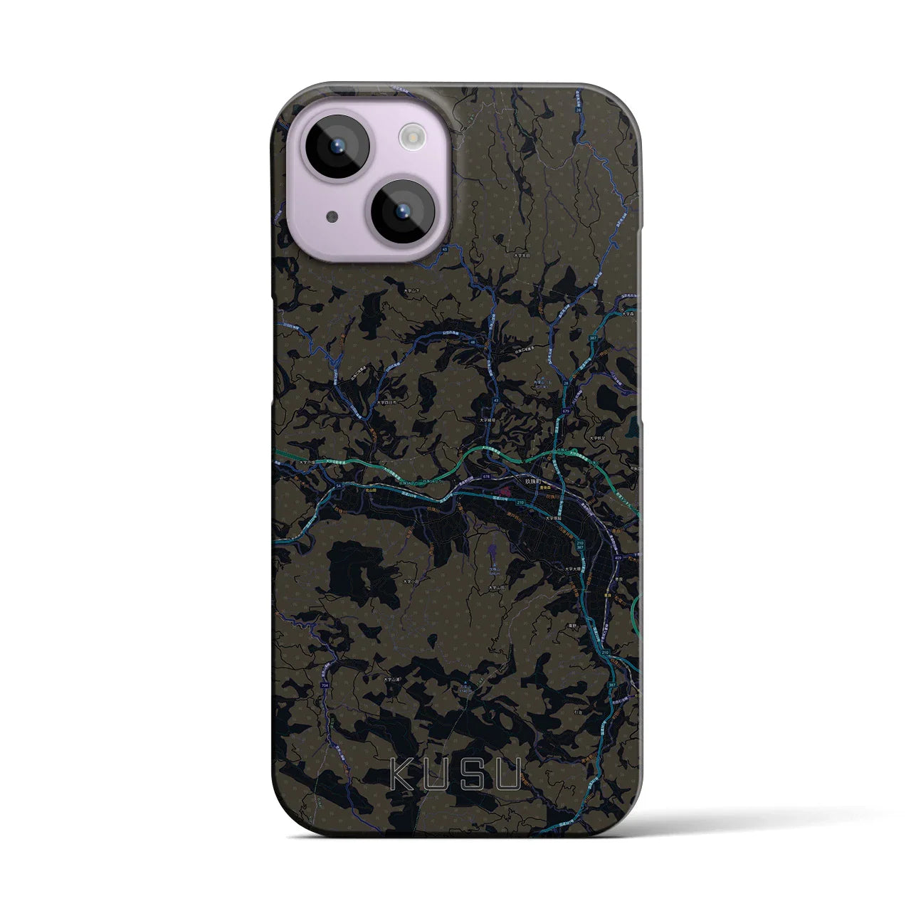 【玖珠(大分県)】地図柄iPhoneケース(バックカバータイプ)