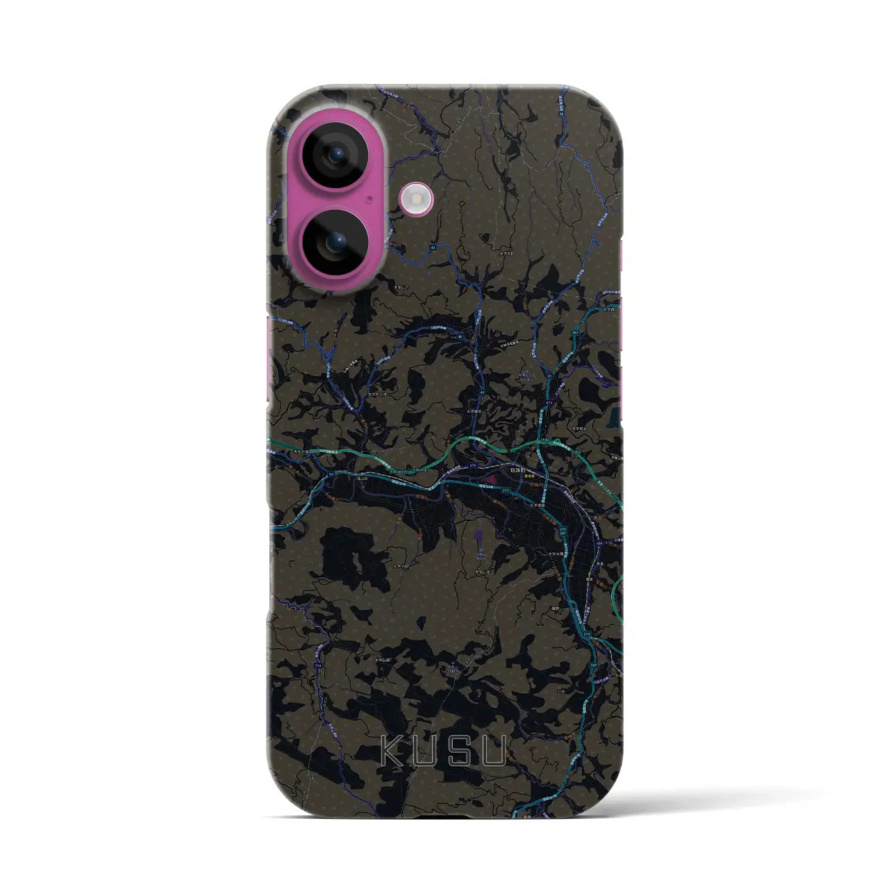 【玖珠(大分県)】地図柄iPhoneケース(バックカバータイプ)