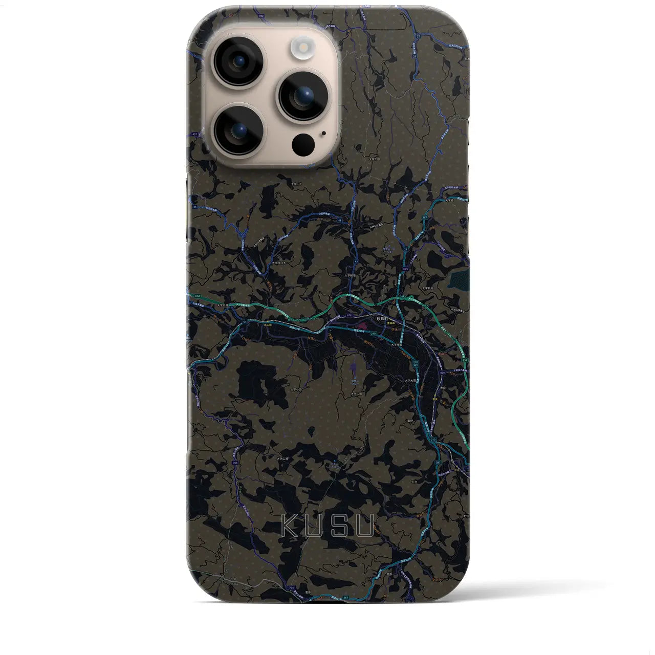 【玖珠(大分県)】地図柄iPhoneケース(バックカバータイプ)